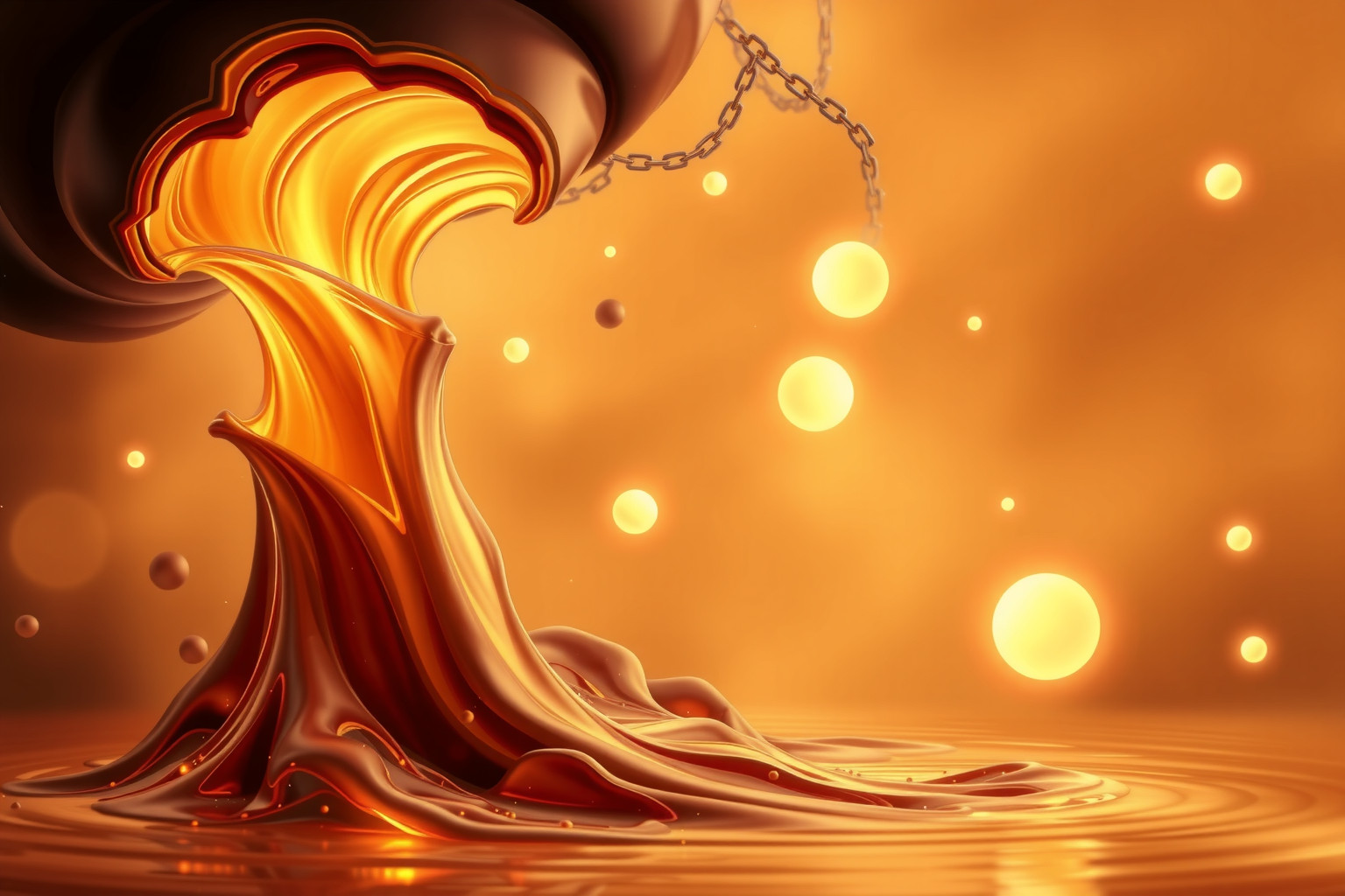 I getti di caffè simboleggiano energia intensa e dipendenza stimolante.