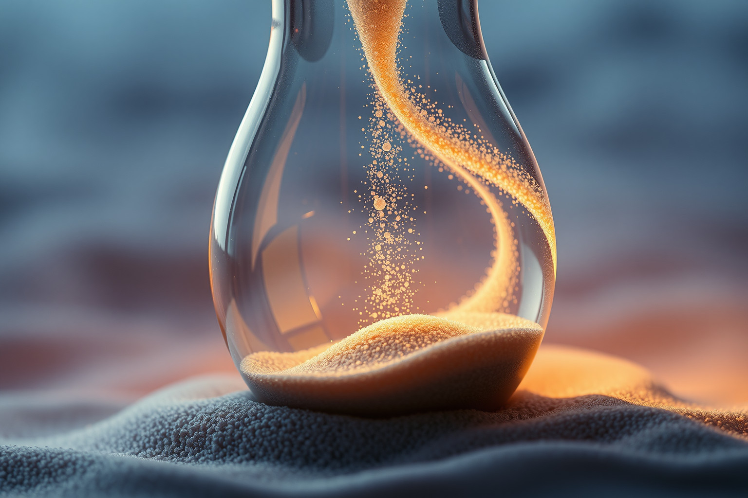 I getti di sabbia simboleggiano il tempo che fugge velocemente.