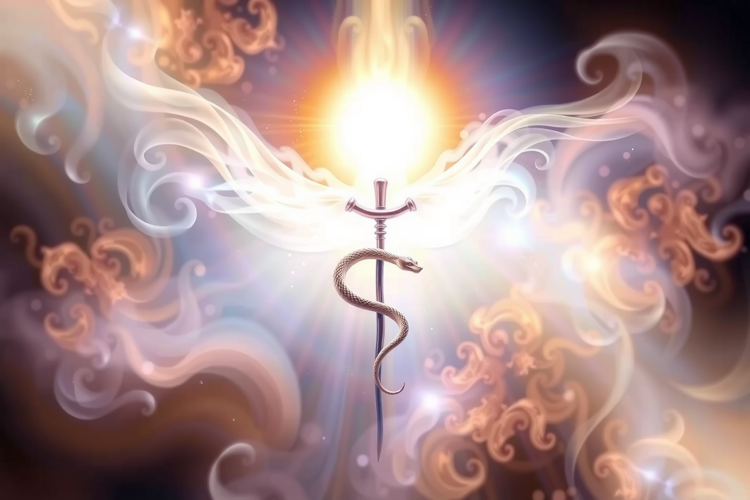 Il Bastone di Asclepio simboleggia guarigione e rinnovamento spirituale.