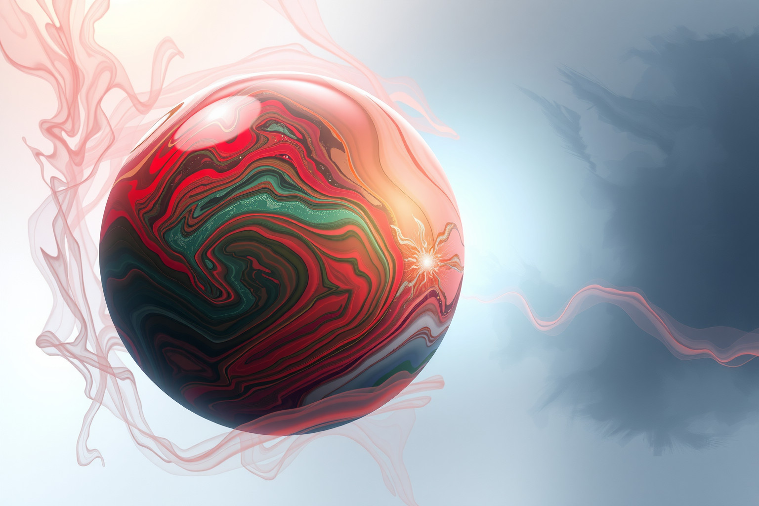 Il marmo colorato simboleggia emozioni forti e intuizioni profonde.