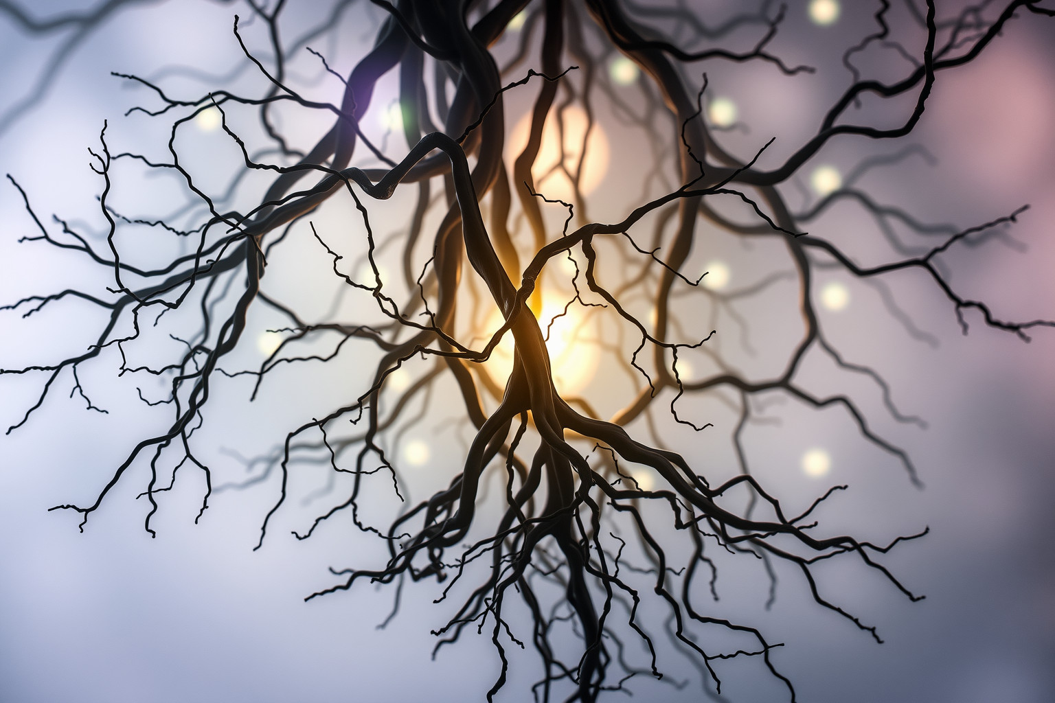 Radici intrecciate simboleggiano legami profondi e influenze reciproche.