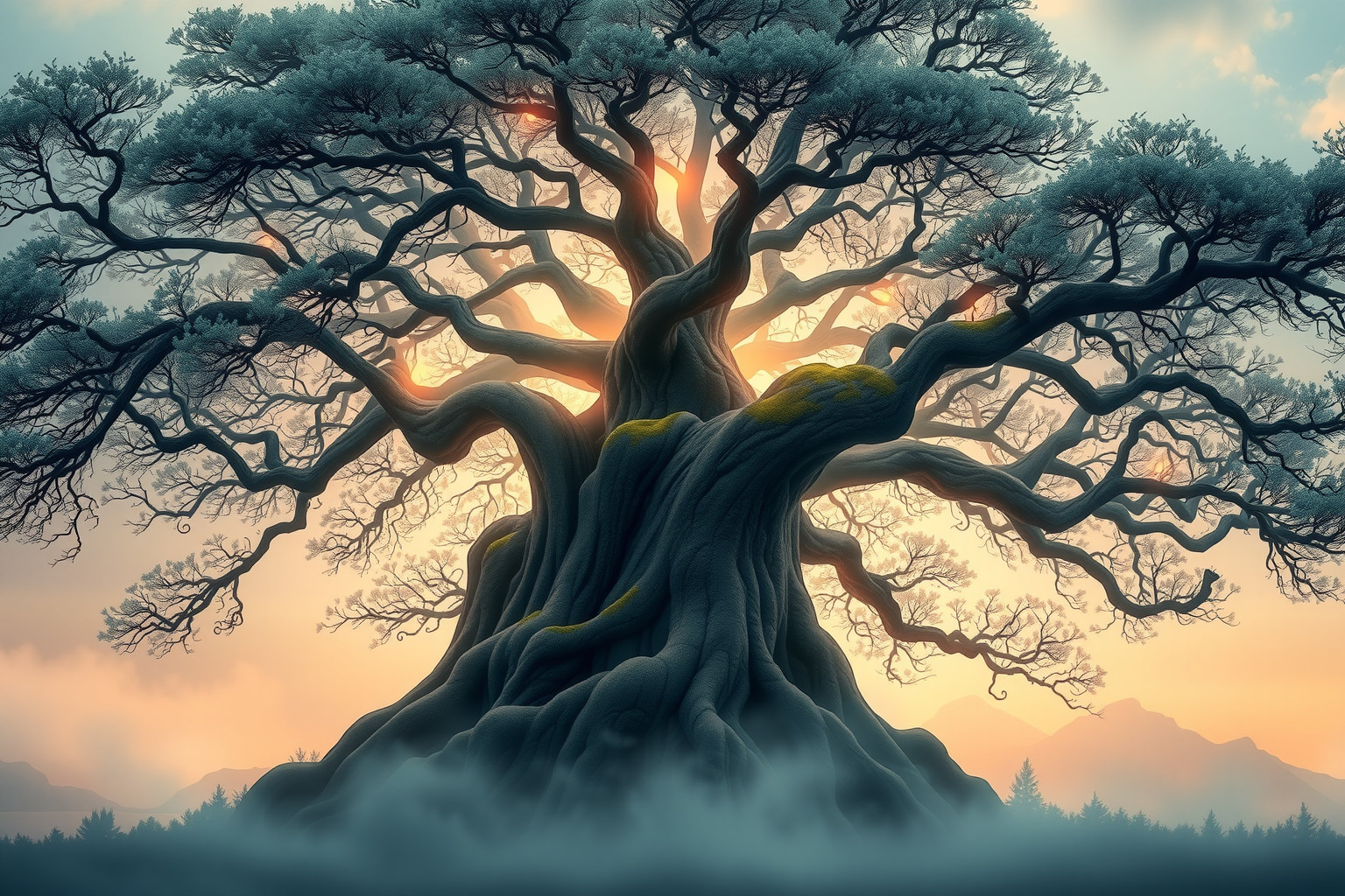 Sognare alberi imponenti simboleggia forza interiore e radicamento profondo.