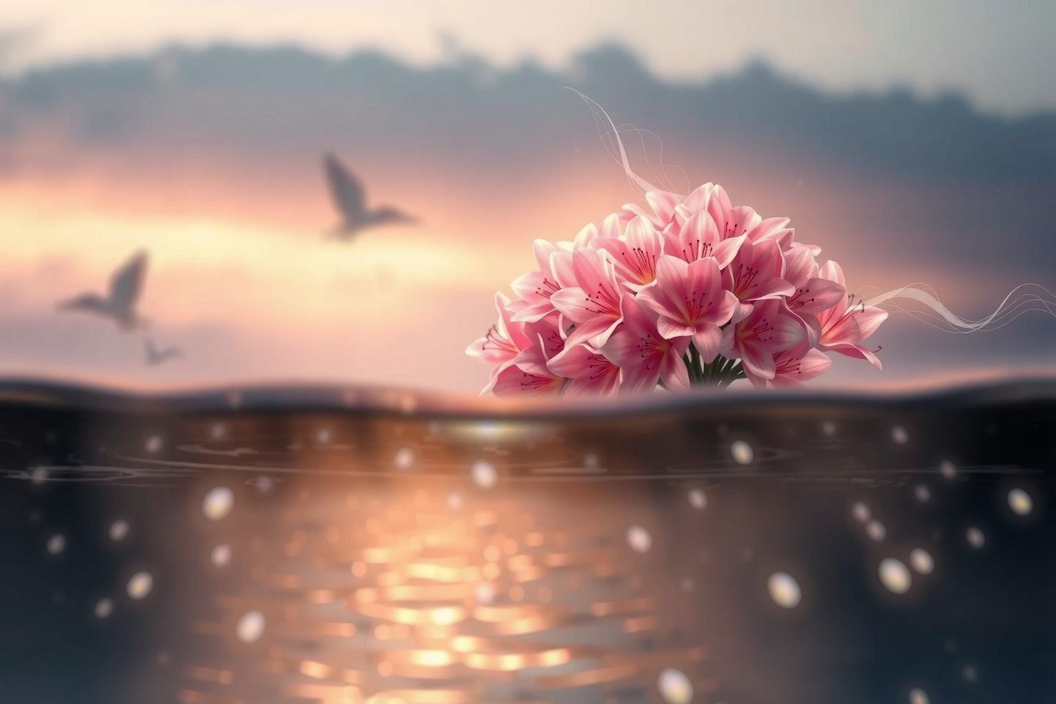 Sognare azalee vicino all'acqua simboleggia emozioni profonde e intuizioni.