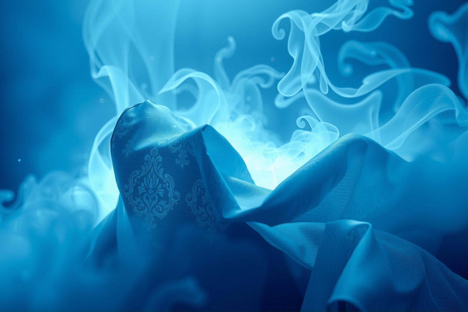 Sognare damasco blu simboleggia serenità e profondità emotiva nascosta.