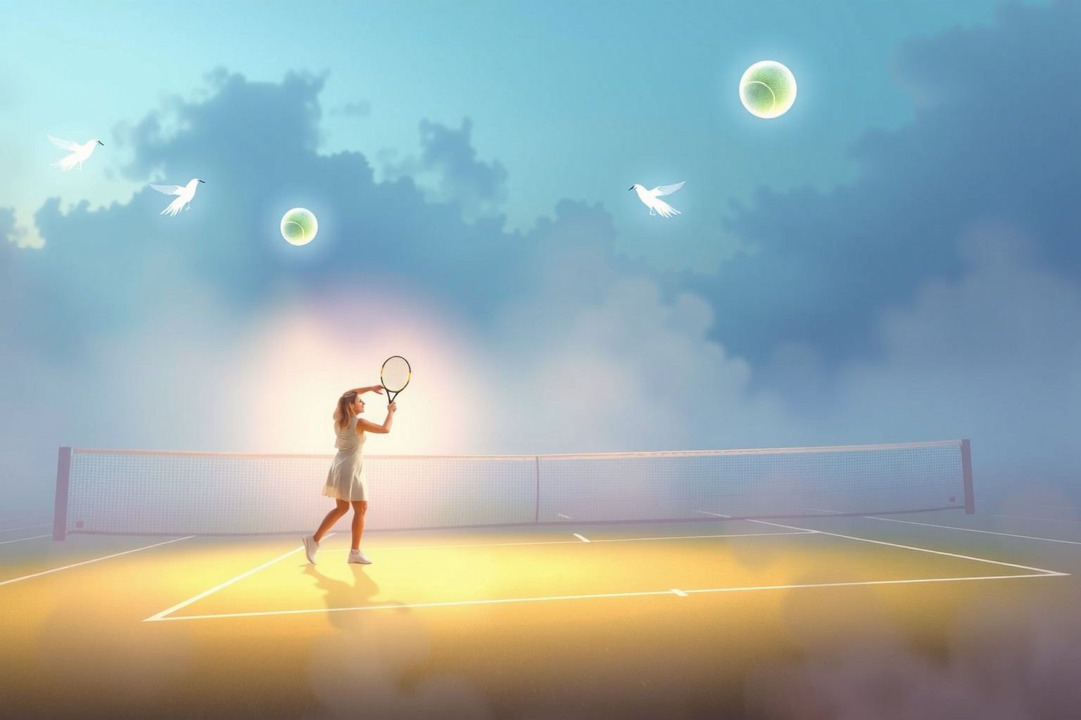 Sognare il tennis riflette crescita personale e impegno costante.