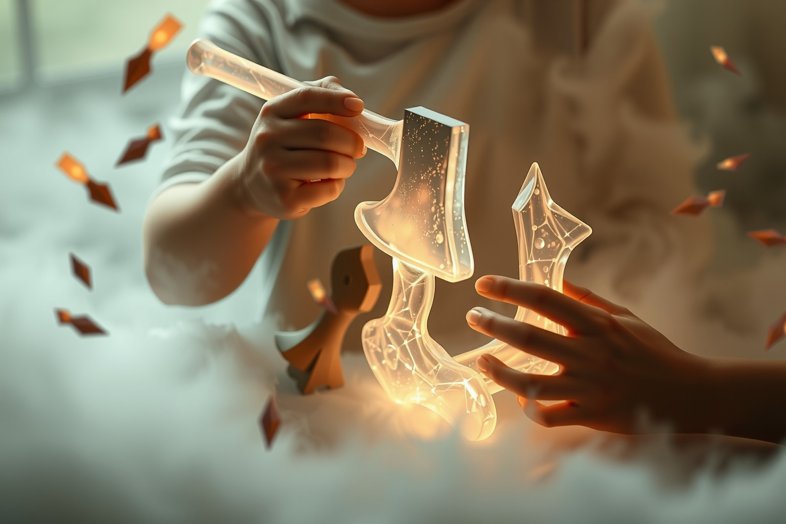 Sognare un'ascia simboleggia forza e trasformazione interiore imminente.