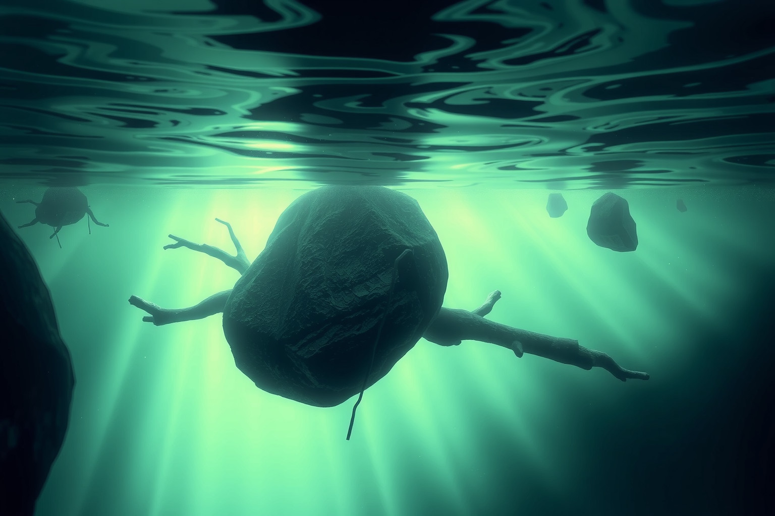 Sognare detriti marini pesanti indica fardelli emotivi profondi.