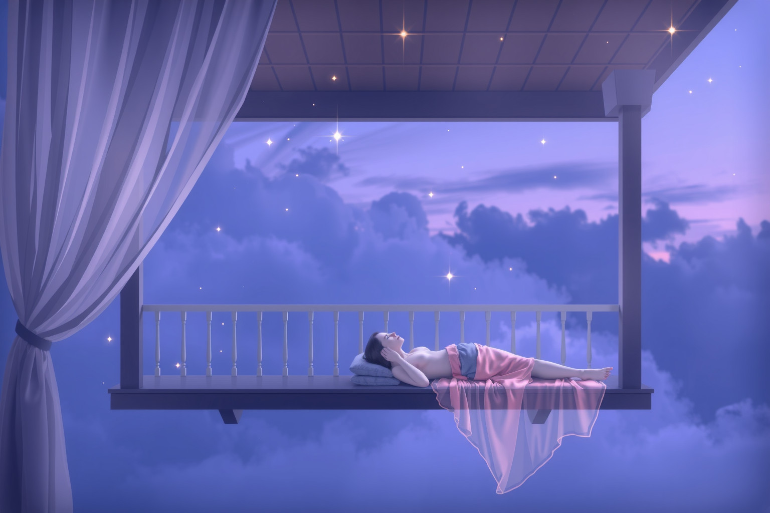 Sognare di dormire su una veranda simboleggia pace e riflessione.