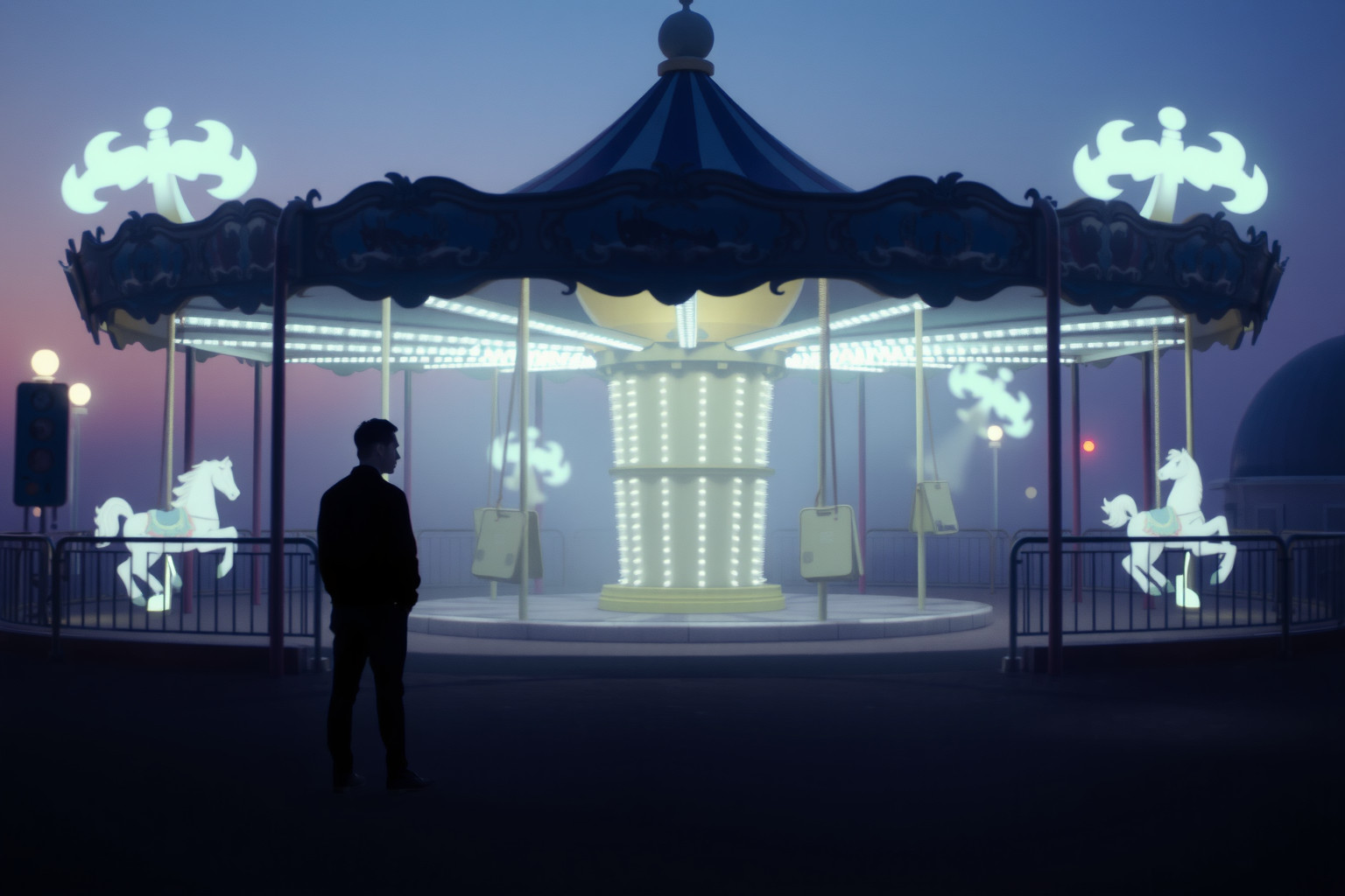 Sognare un parco divertimenti deserto riflette solitudine interiore nascosta.