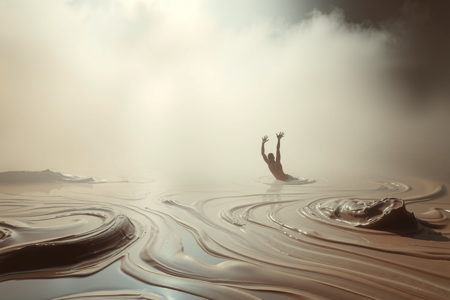 Sognare fango simboleggia emozioni confuse e trasformazione interiore profonda.