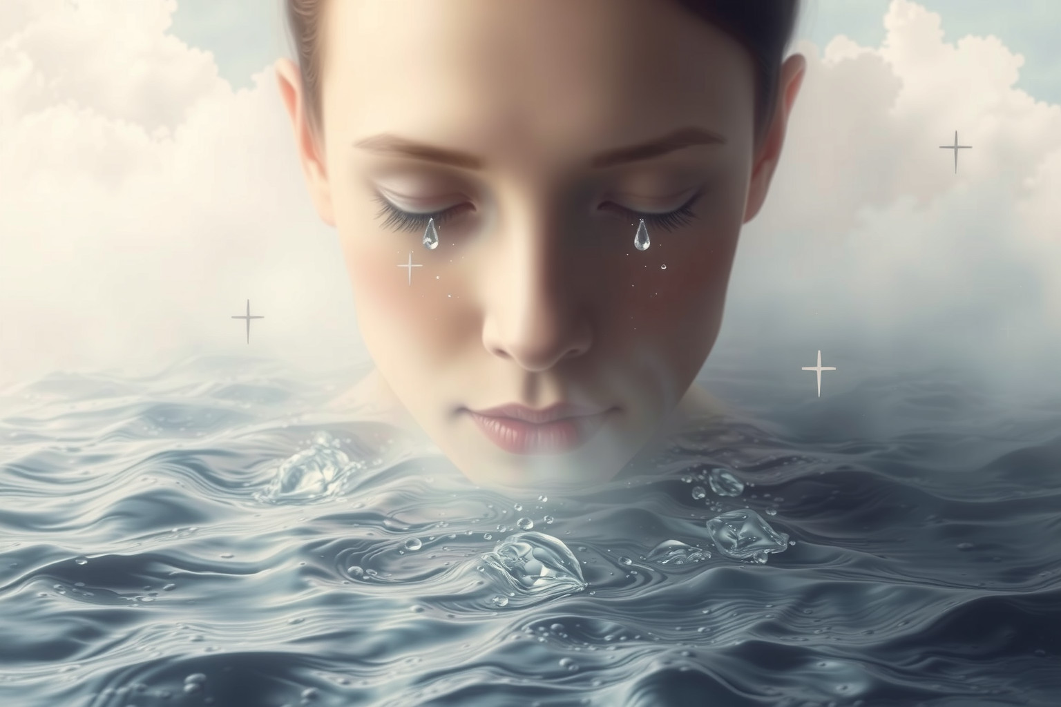 Sognare pianto nel diluvio simboleggia purificazione emotiva profonda.
