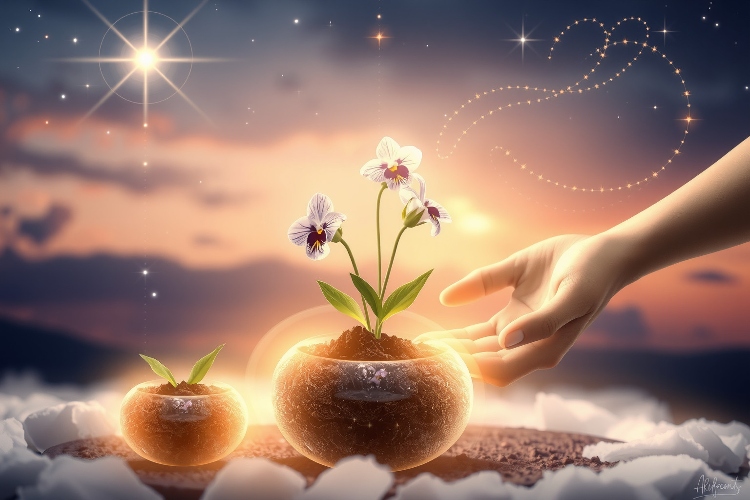 Sognare viole del pensiero indica desiderio di armonia interiore profonda.