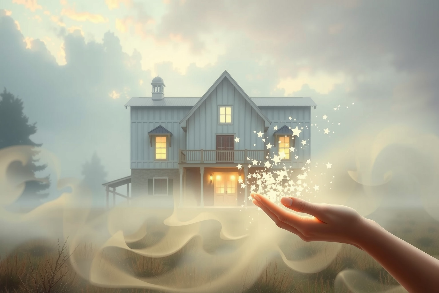 Sognare di pulire casa colonica simboleggia rinnovamento interiore profondo.