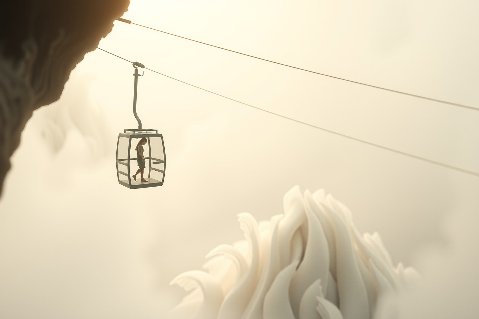 Scendere da funivia simboleggia liberazione e nuove opportunità nella vita.