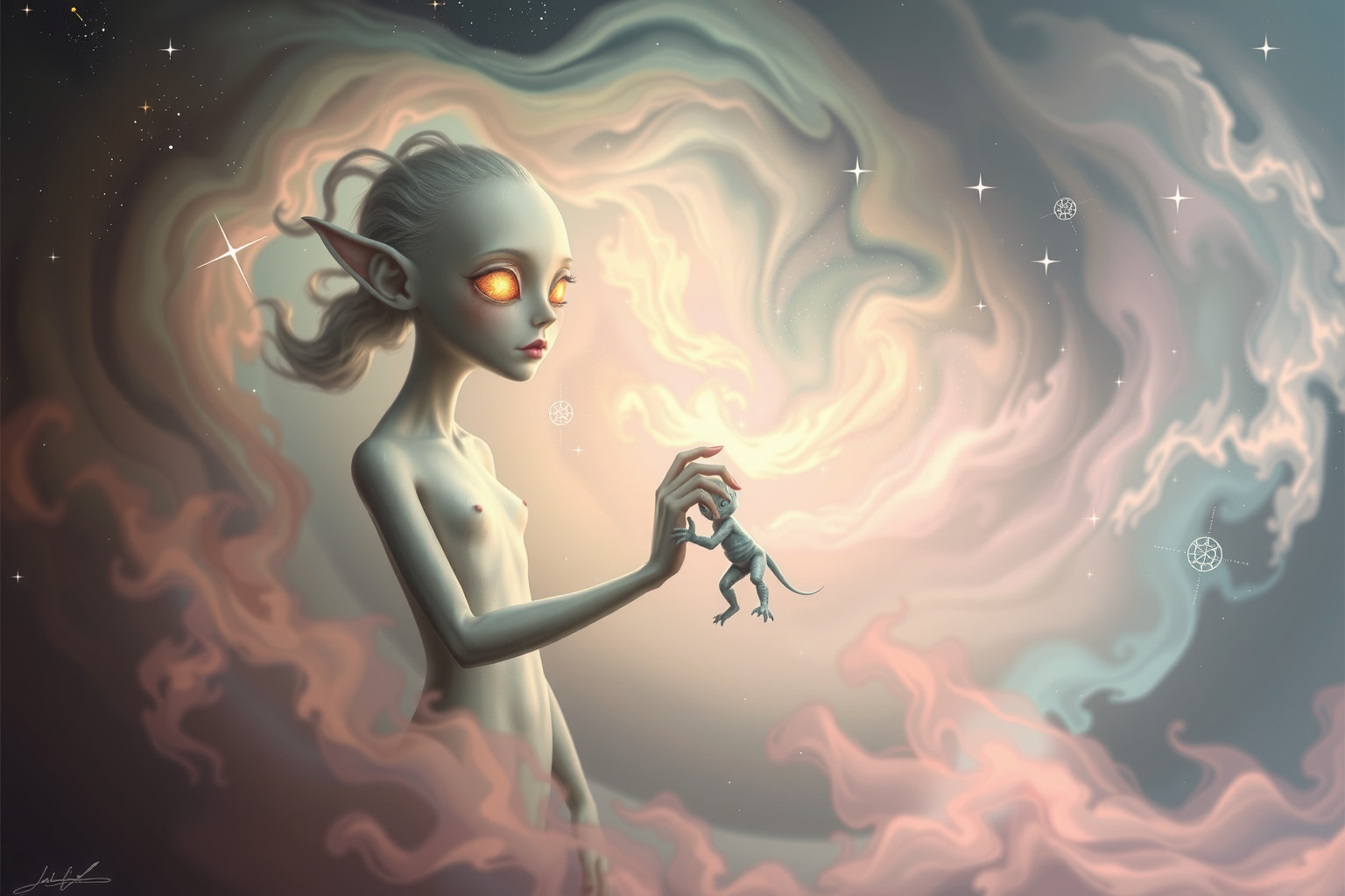 Sognare un alieno sposo simboleggia desiderio di novità e mistero.