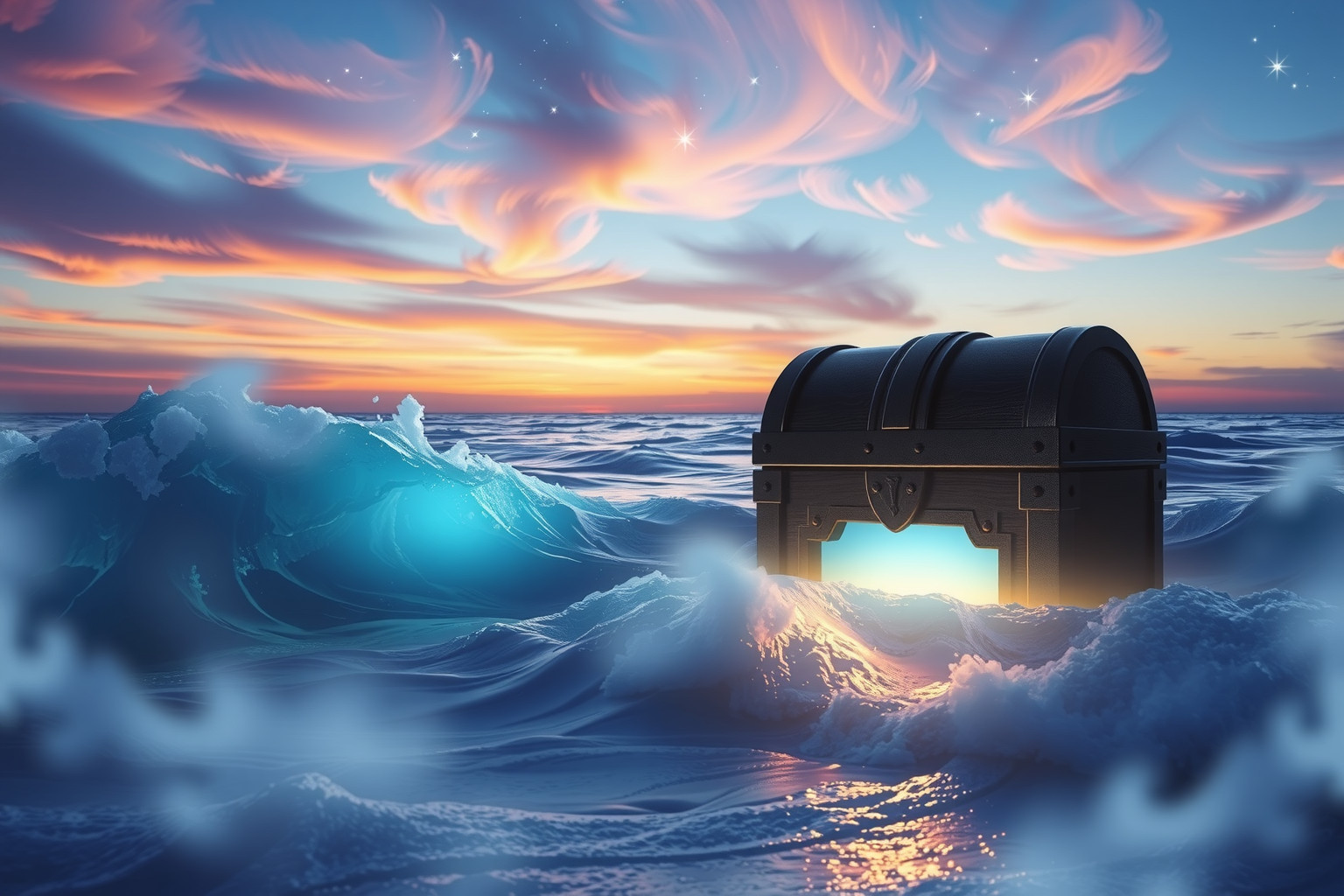 Sognare tesoro in mare simboleggia scoperte e ricchezza interiore.