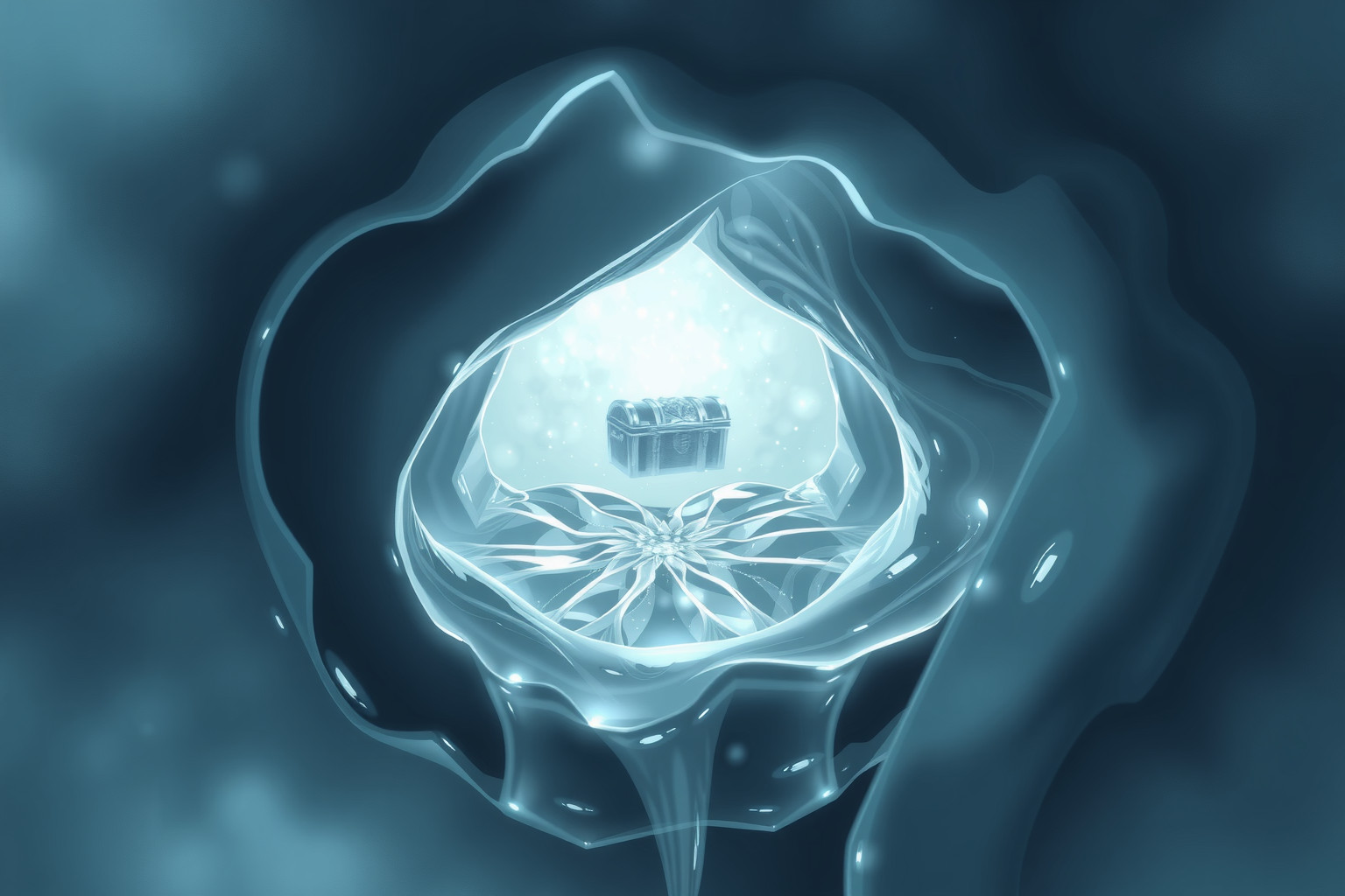 Sognare tesori nel ghiaccio simboleggia ricchezze interiori nascoste.