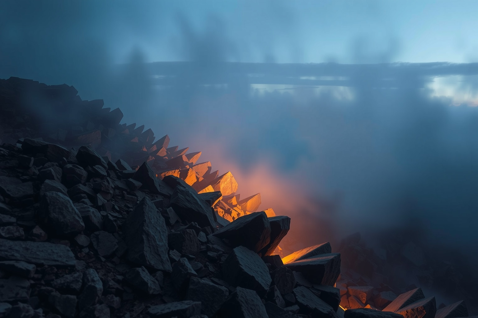 Sognare un pendio roccioso simboleggia sfide e instabilità emotive.