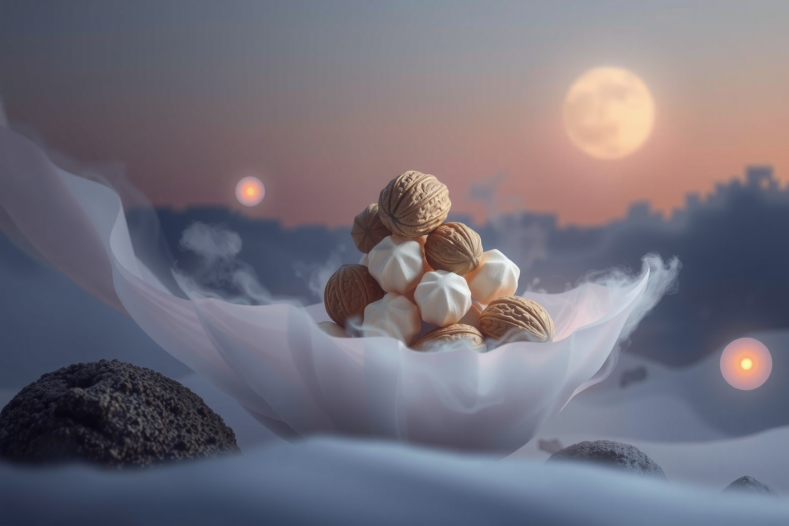 Sognare gusci di noce ammucchiati simboleggia ricchezza nascosta.