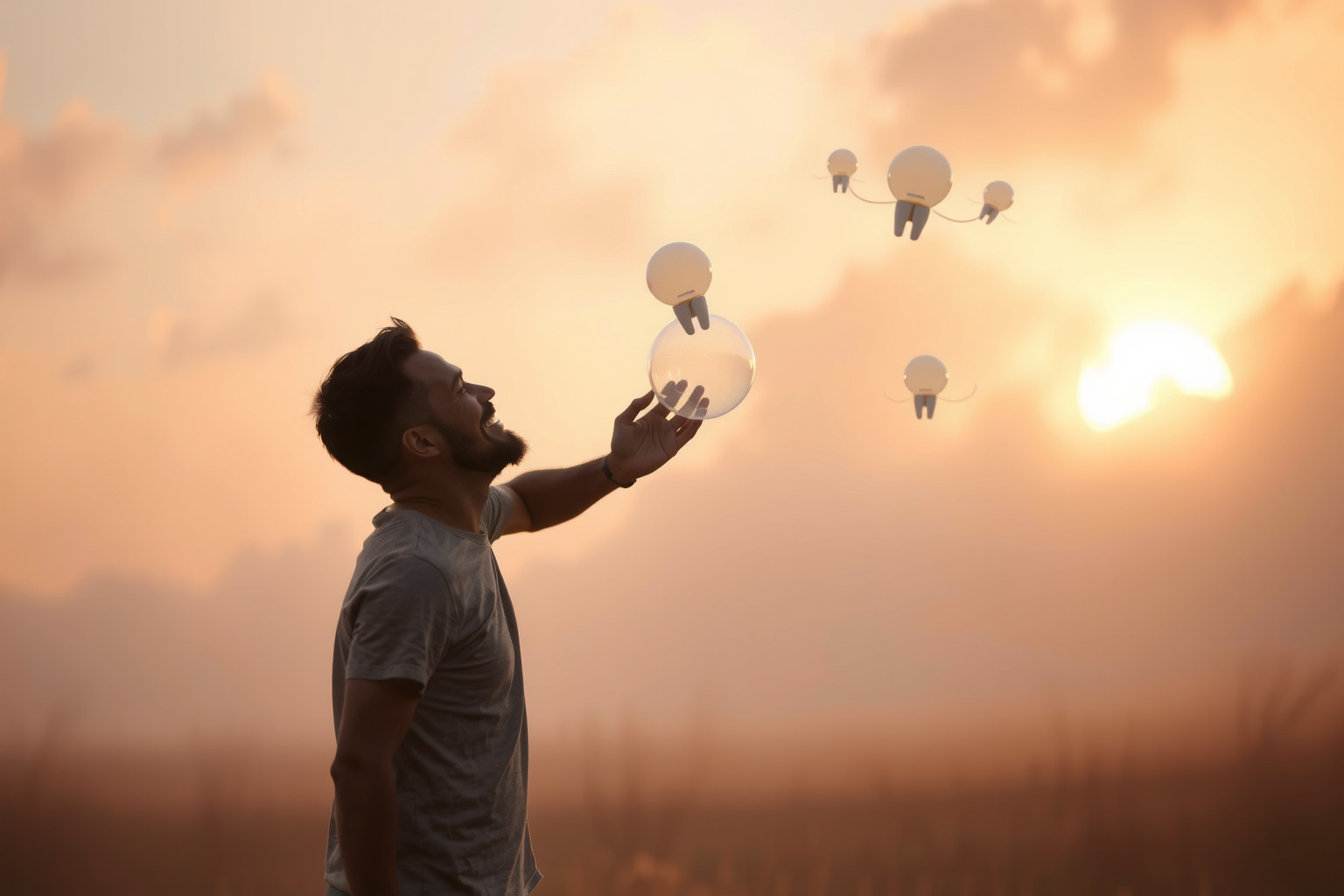 Sognare il padre adottivo che gioca simboleggia gioia e protezione.