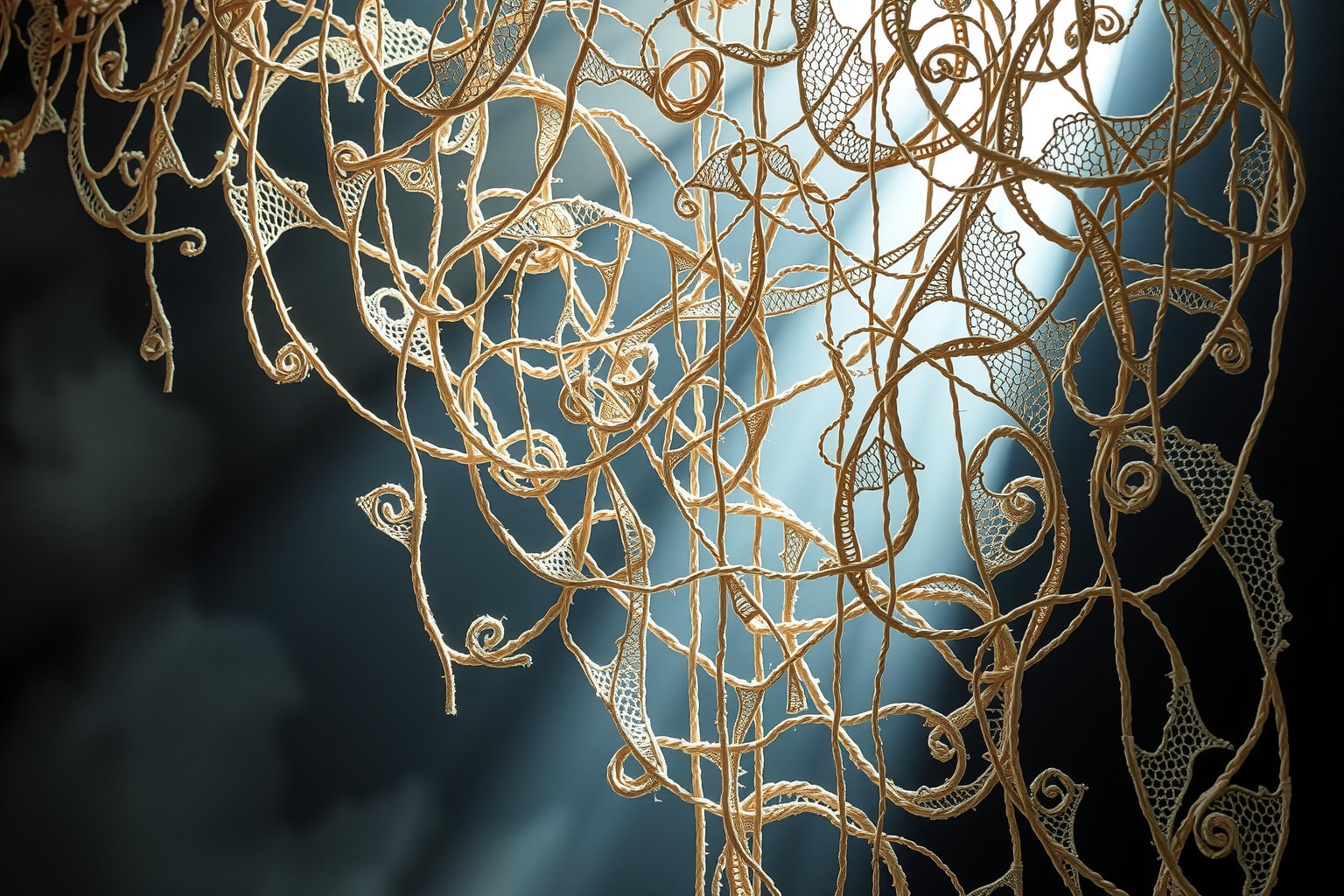 Sognare pizzo fuselli riflette intrecci mentali e sfide interiori.