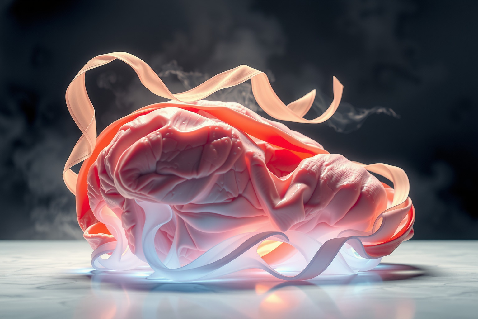 Sognare un banco carne che cambia simboleggia trasformazioni interiori profonde.