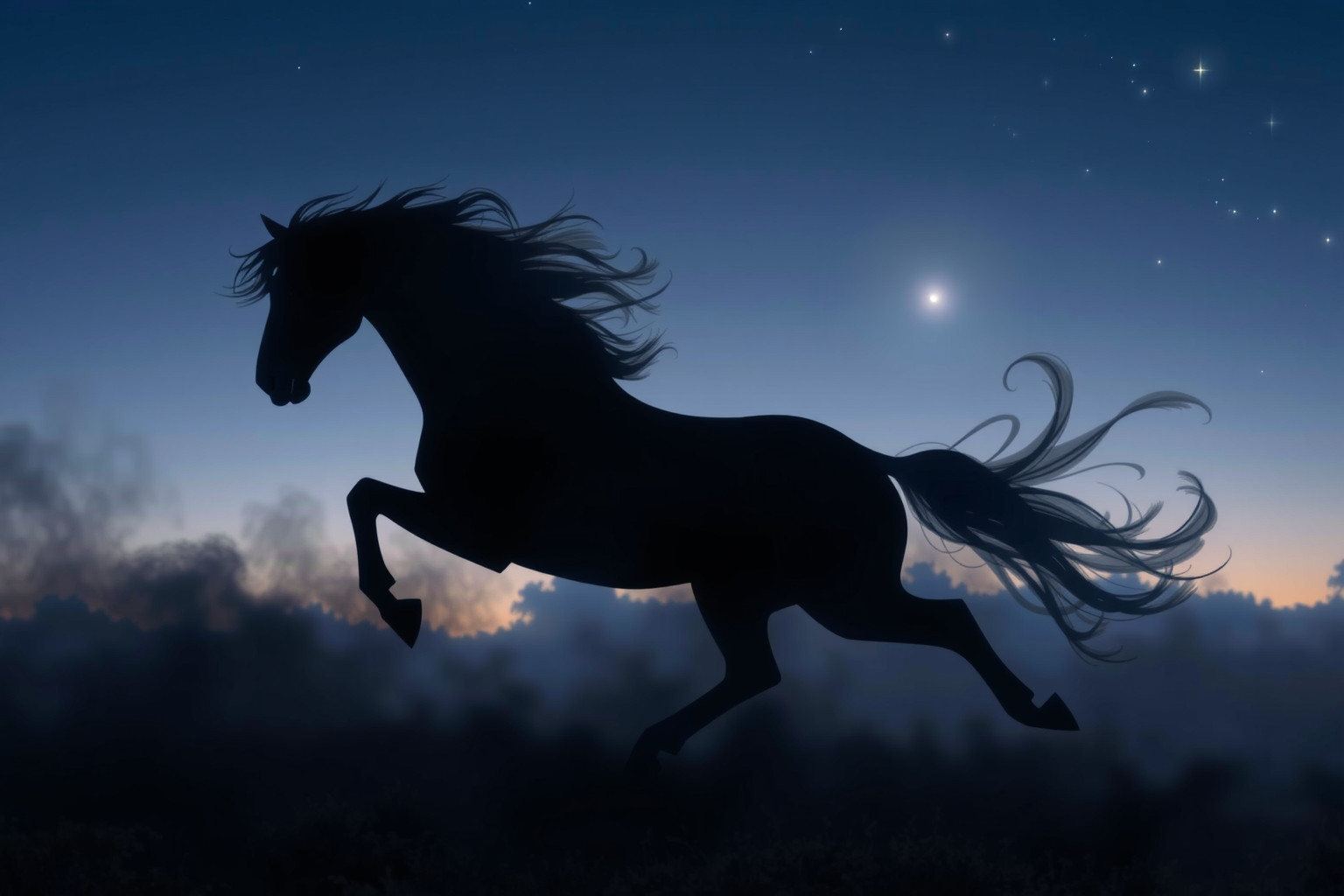 Sognare un cavallo nero che fa la mossa simboleggia intuizione e mistero.