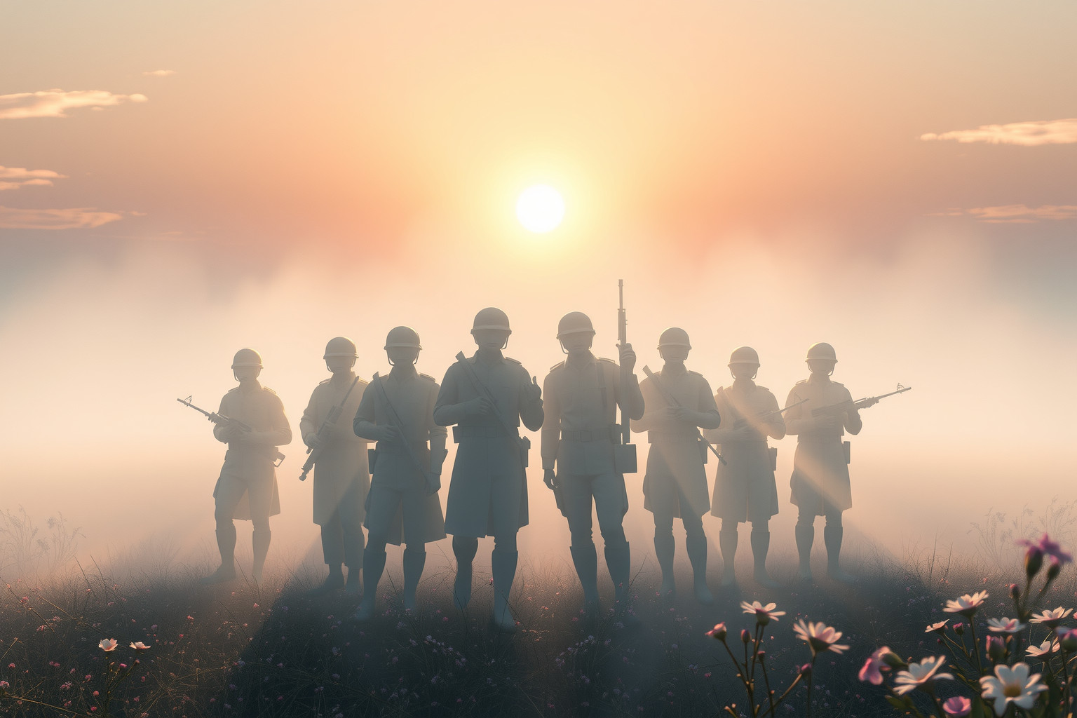 Sognare un esercito in pace simboleggia armonia e riconciliazione interiore.