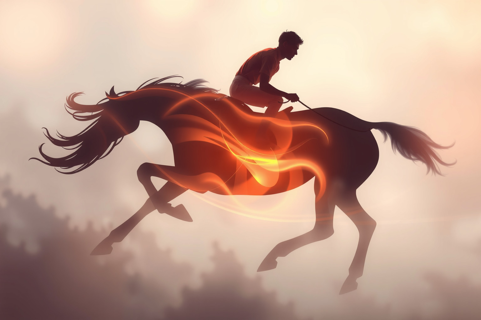 Sognare un fantino simboleggia forza, determinazione e spirito competitivo.