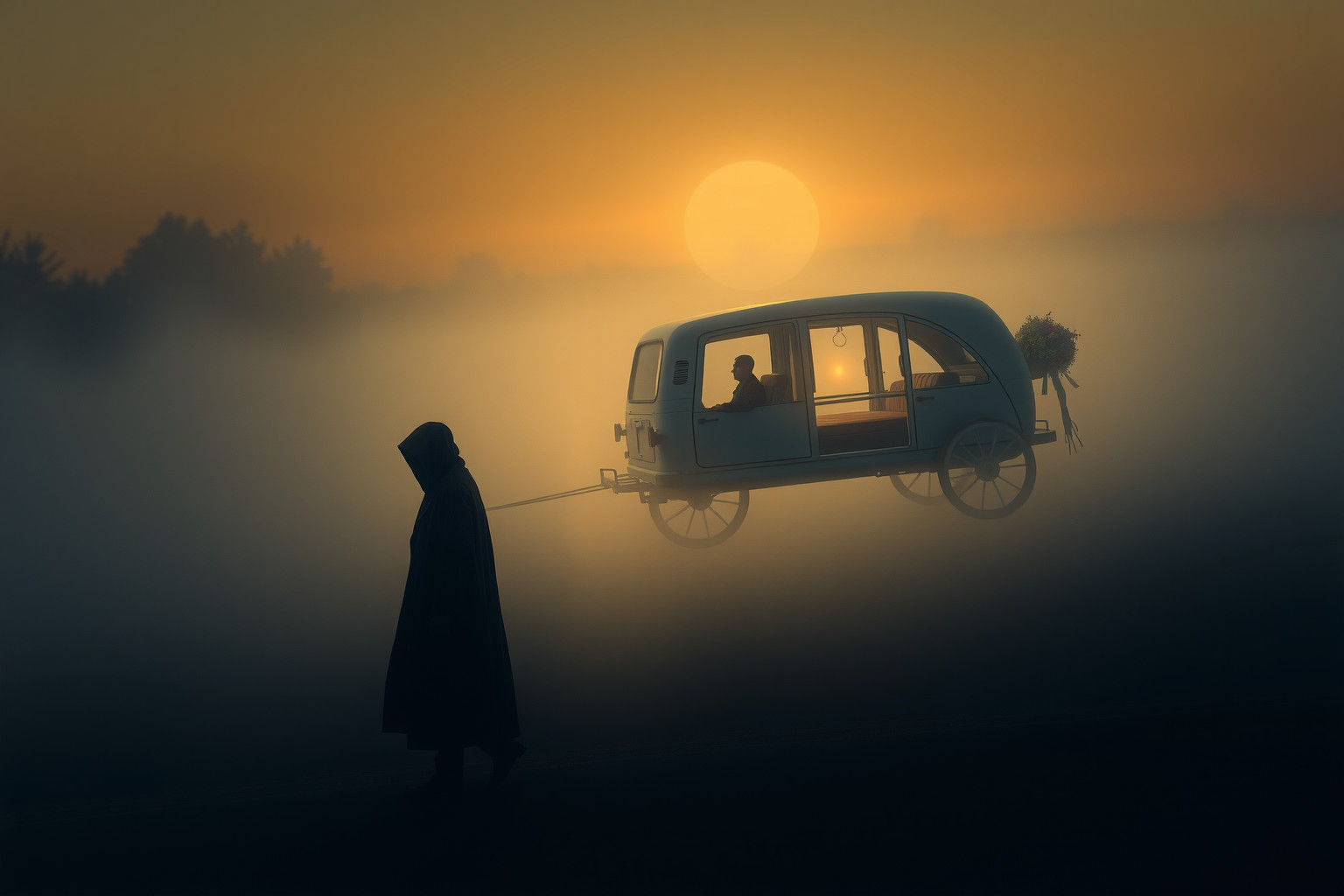 Sognare un impresario guida carro funebre simboleggia trasformazione profonda.