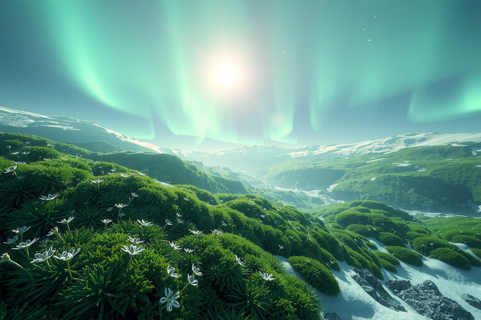 Sognare paesaggi polari verdi simboleggia rinascita e speranza.