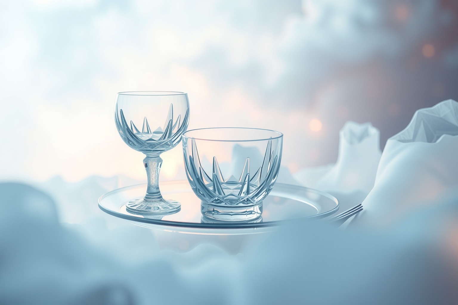 Sognare un servizio di cristallo simboleggia eleganza e fragilità emotiva.