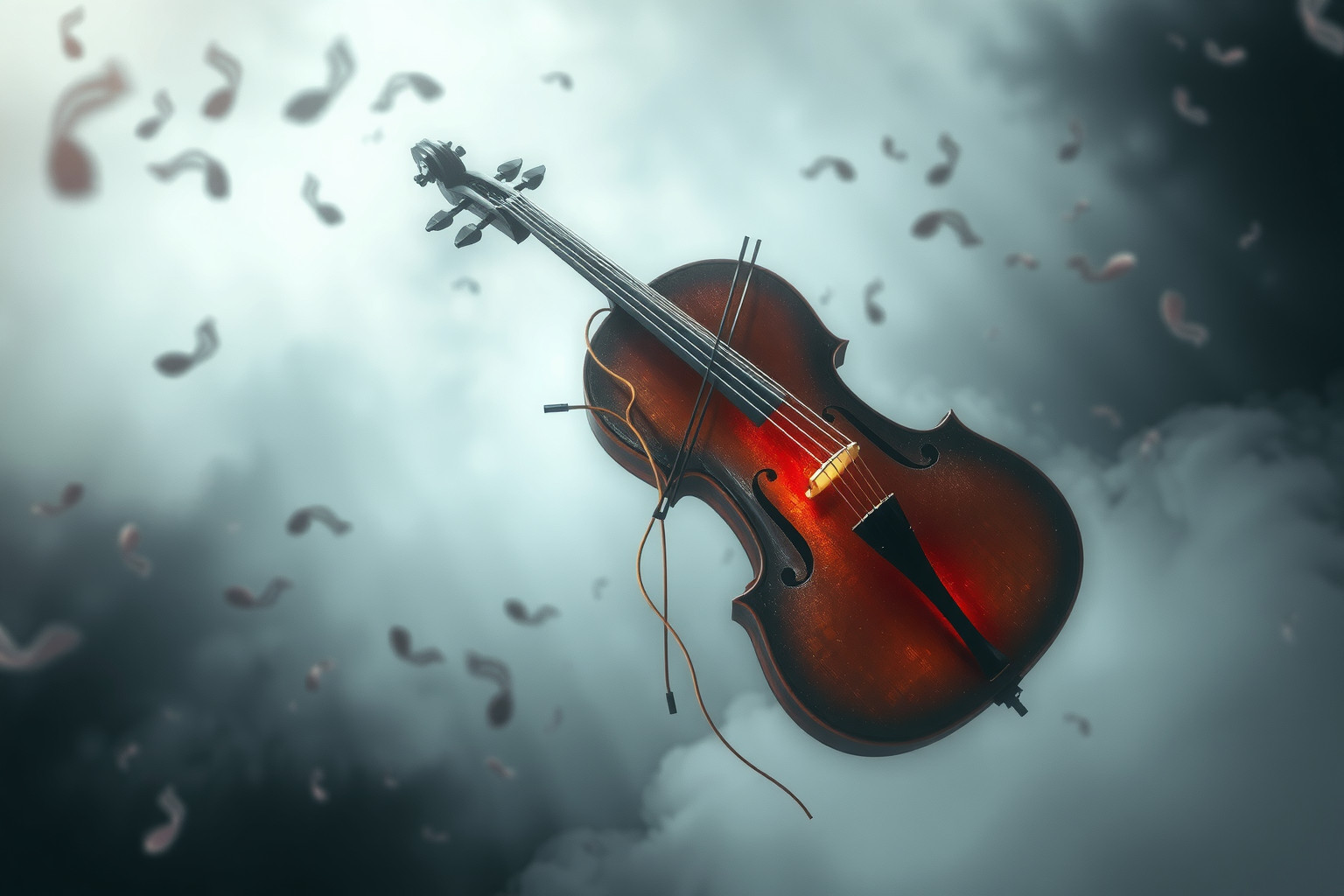 Sognare un violoncello scordato riflette conflitti interiori irrisolti.