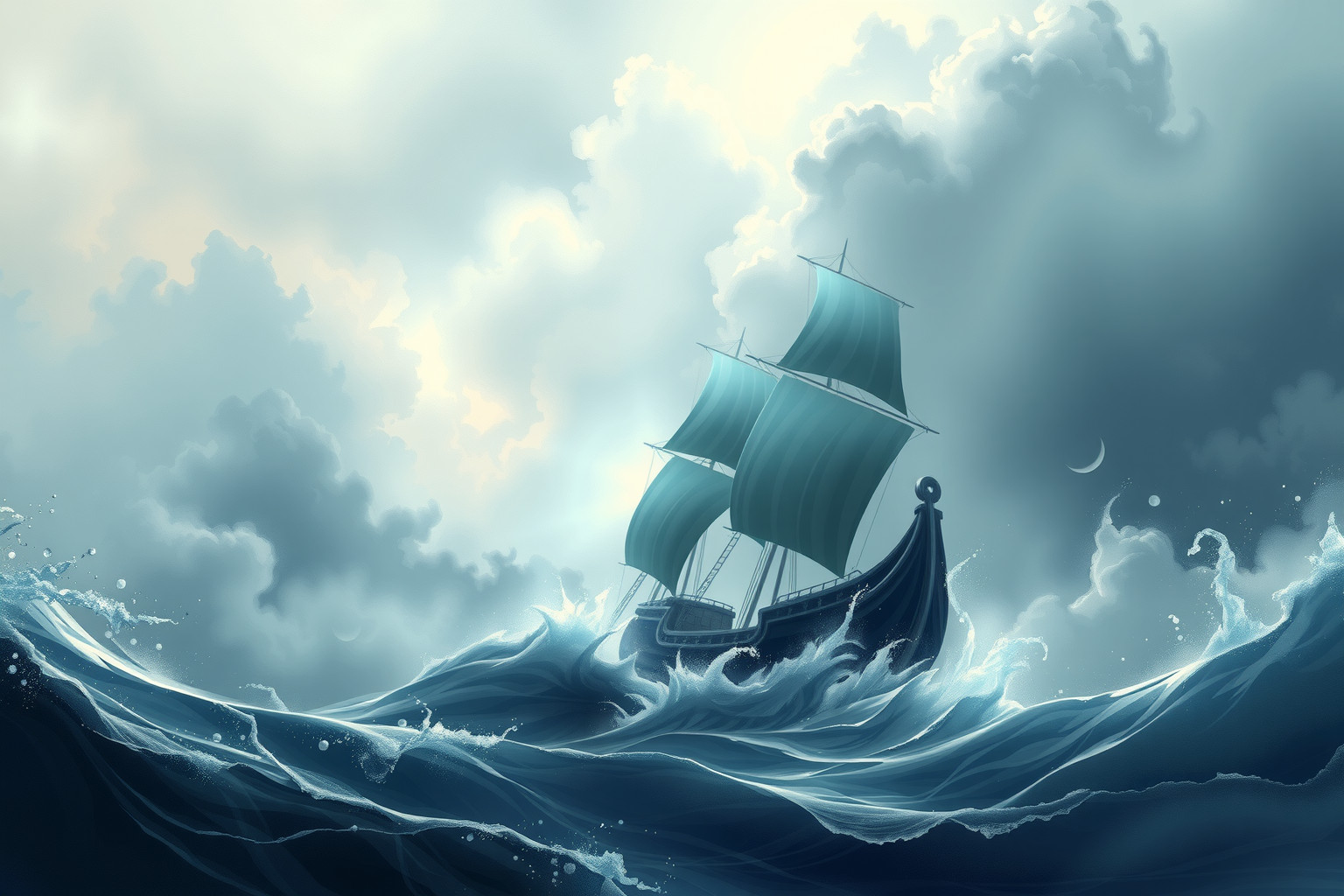 Sognare una galea in tempesta simboleggia difficoltà e cambiamenti improvvisi.