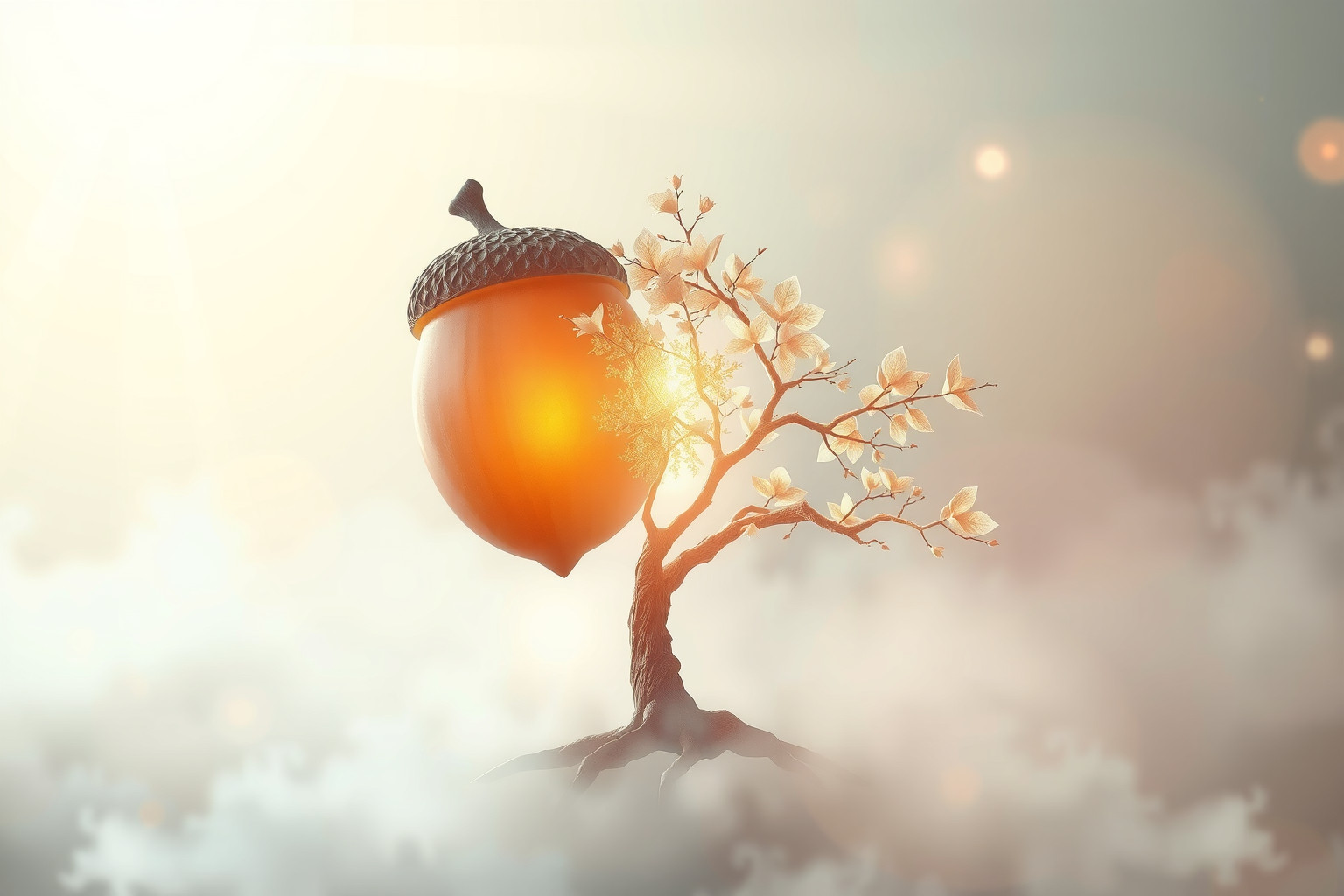 Sognare ghiande diventare albero simboleggia crescita e potenziale realizzato.