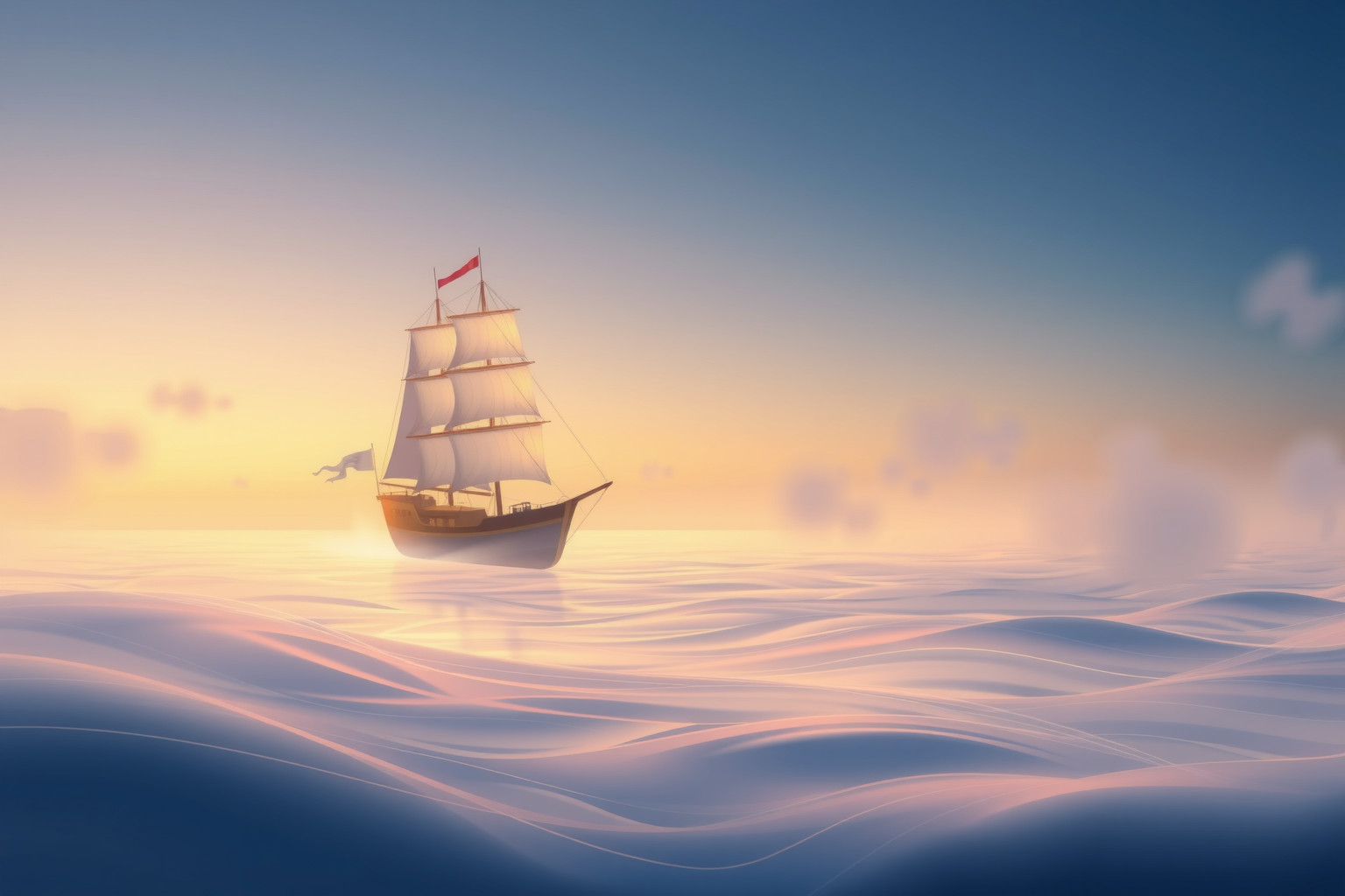 Sognare una nave senza timoniere simboleggia mancanza di guida interna.