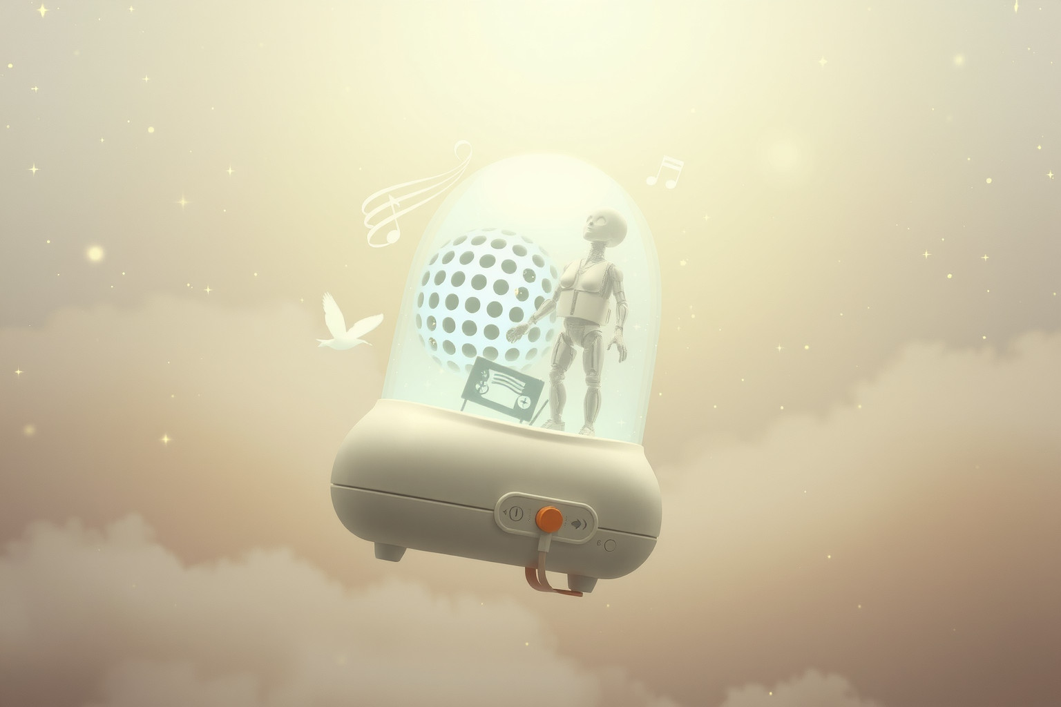 Sognare ninna nanna robotica simboleggia conforto tecnologico e futuro.