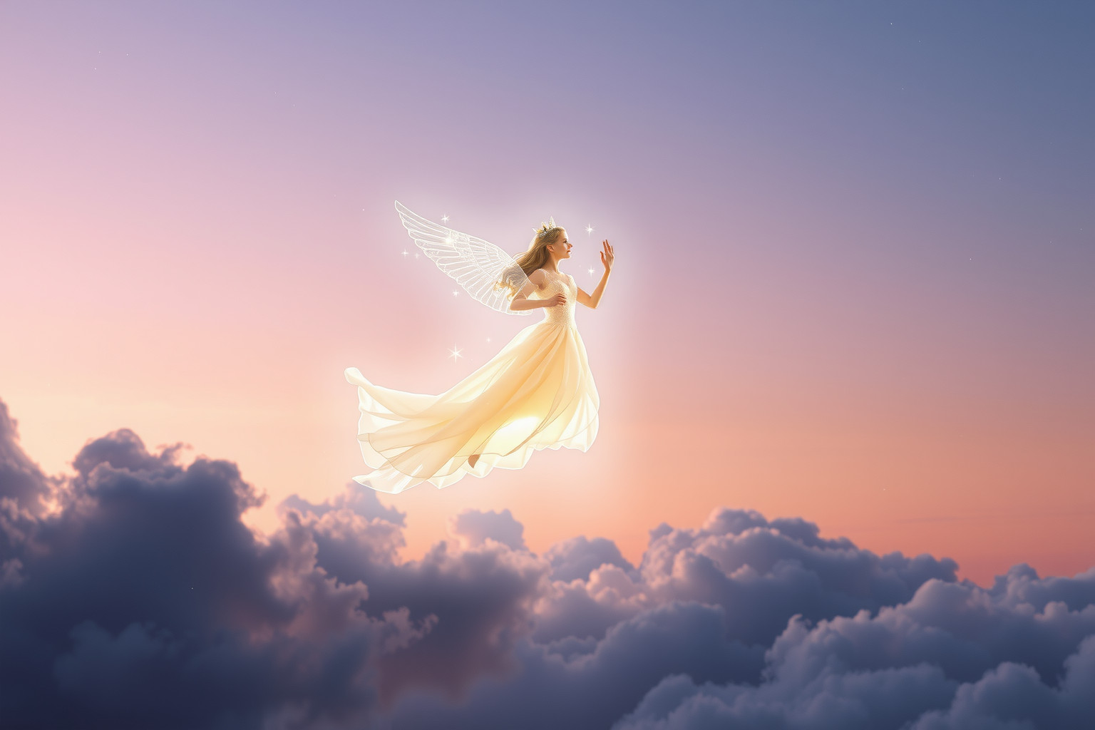 Sognare principessa volante simboleggia desiderio di libertà e superamento.