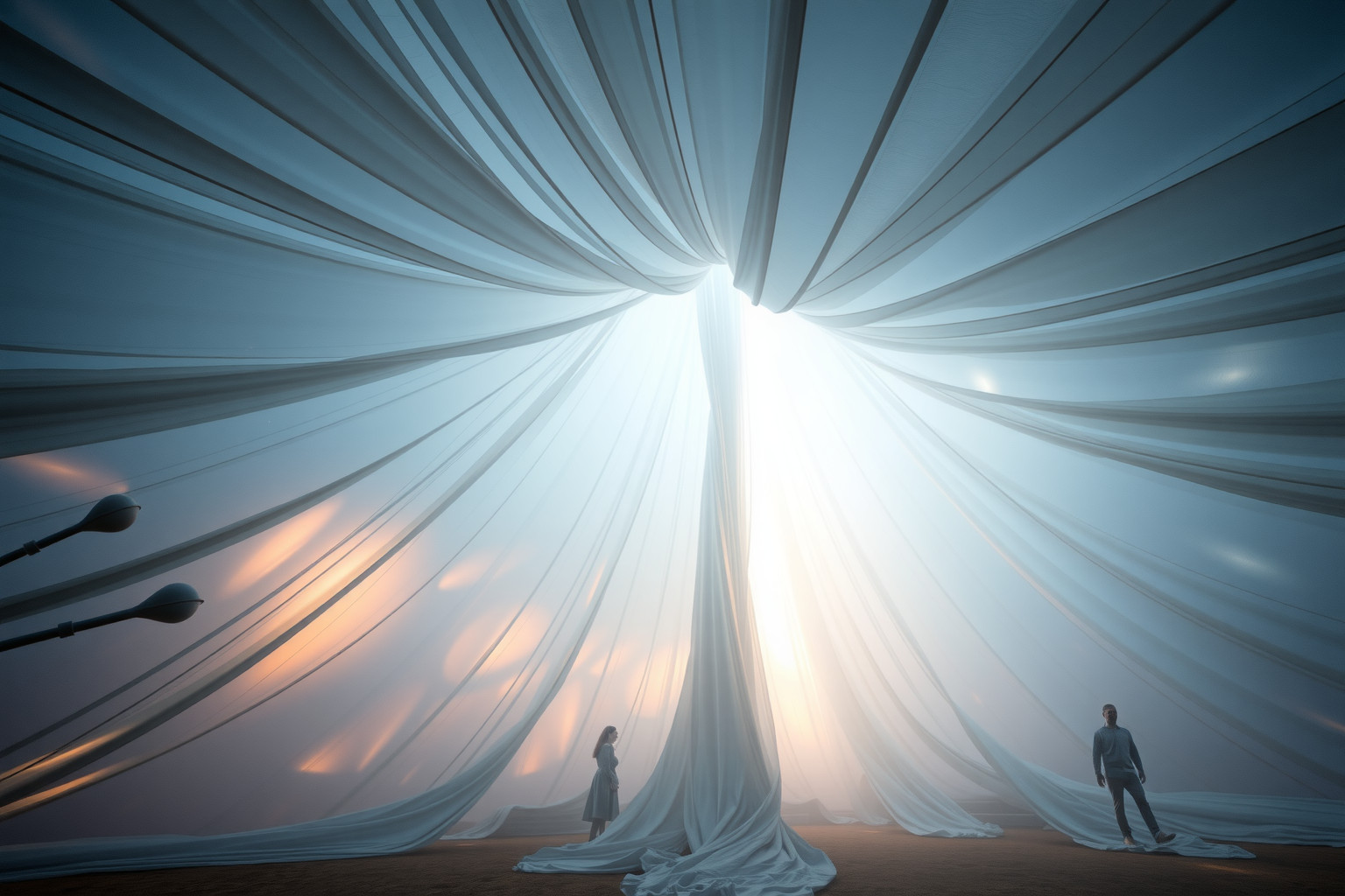 Sognare una tenda troppo grande simboleggia protezione eccessiva o isolamento.