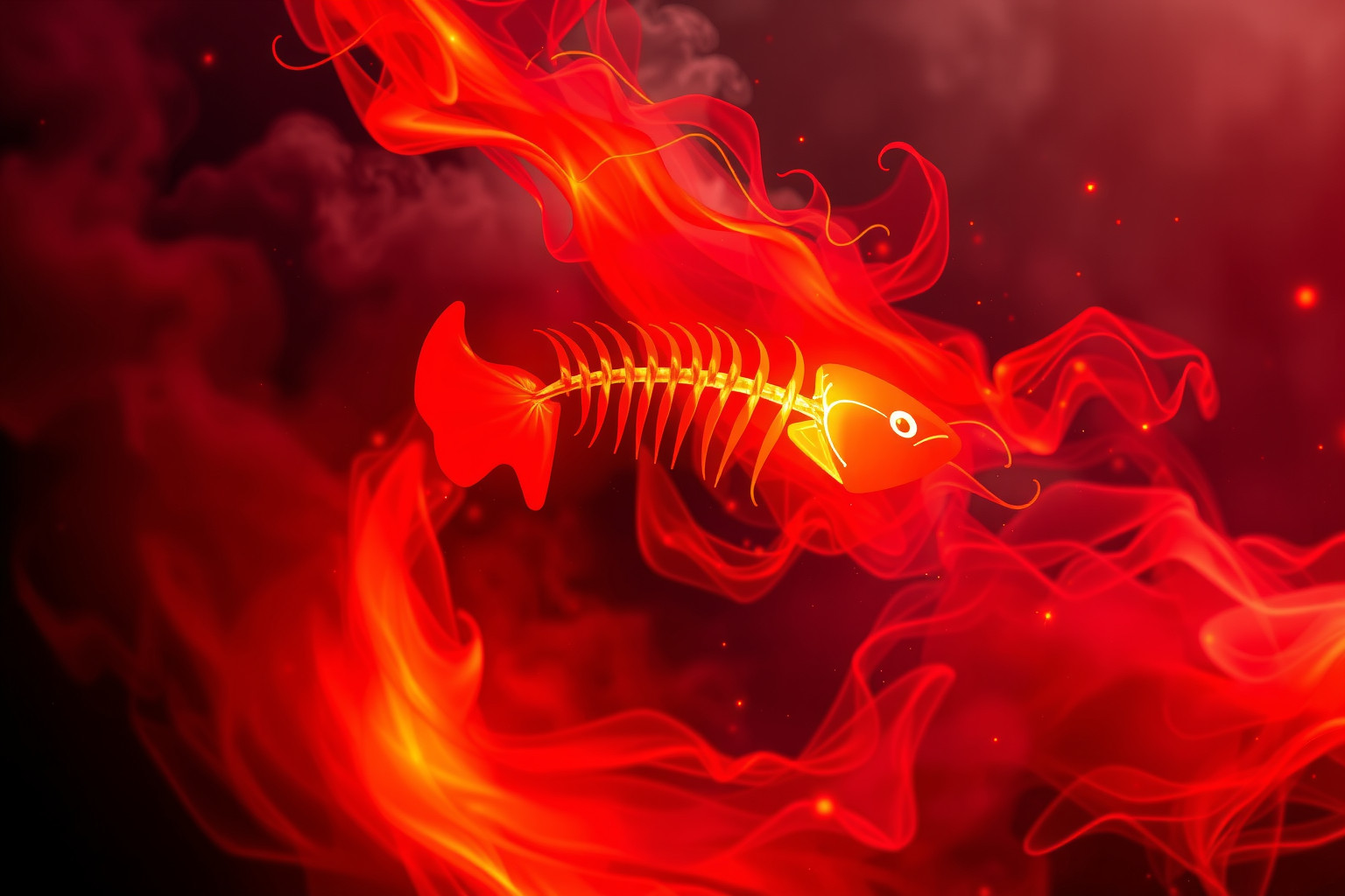La spina di pesce rossa simboleggia rabbia e conflitti interiori.