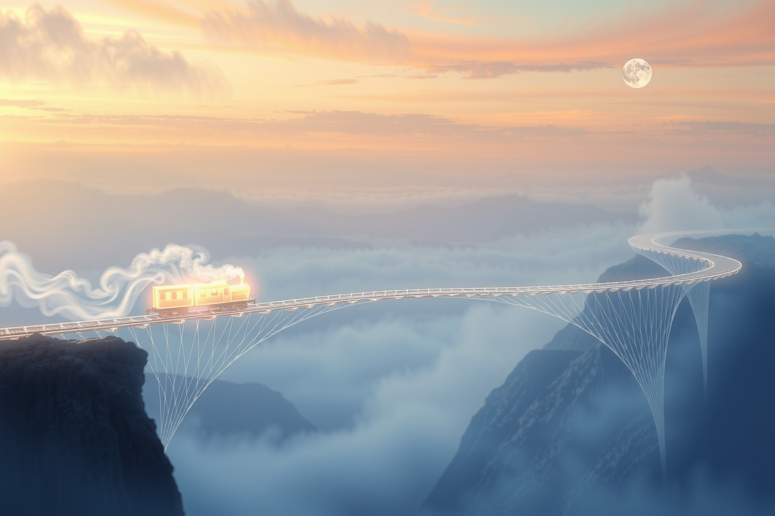 Il treno sul ponte simboleggia forza e determinazione per obiettivi.