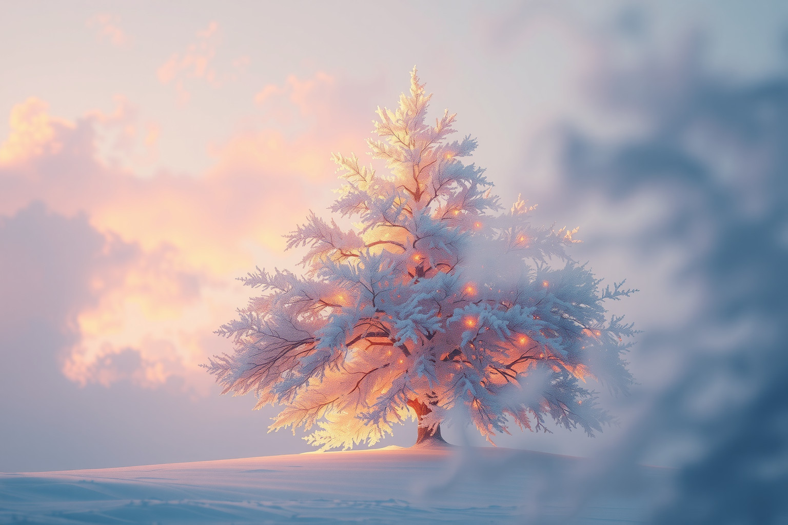 L'abete sotto la neve simboleggia rinascita e nuove speranze.