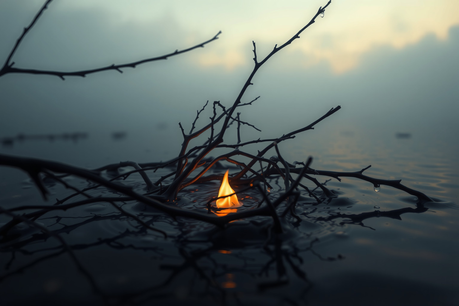 Accendere legna bagnata simboleggia sfide superate con determinazione lenta.