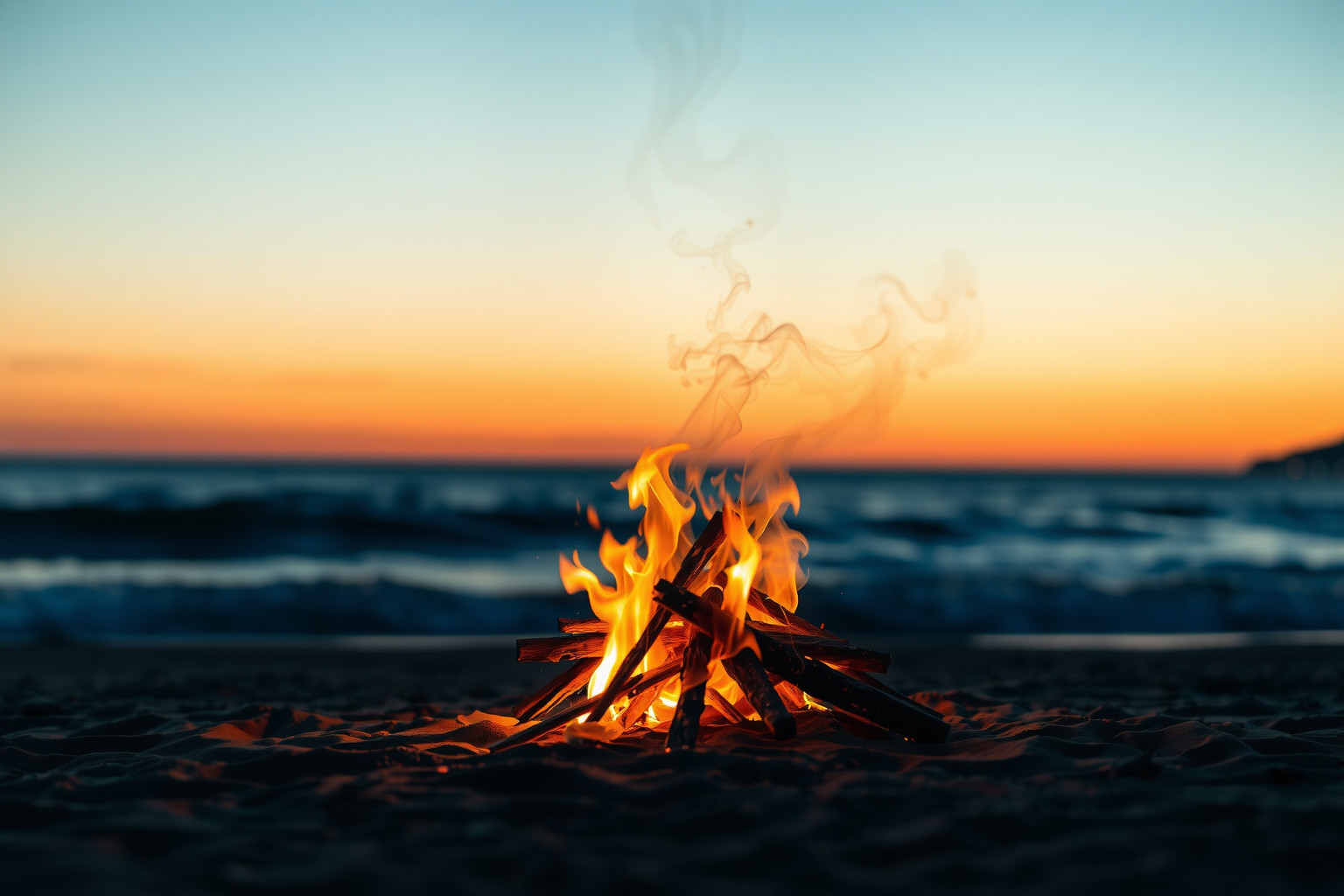 Accendere il fuoco in spiaggia simboleggia rinnovamento e purificazione interiore.