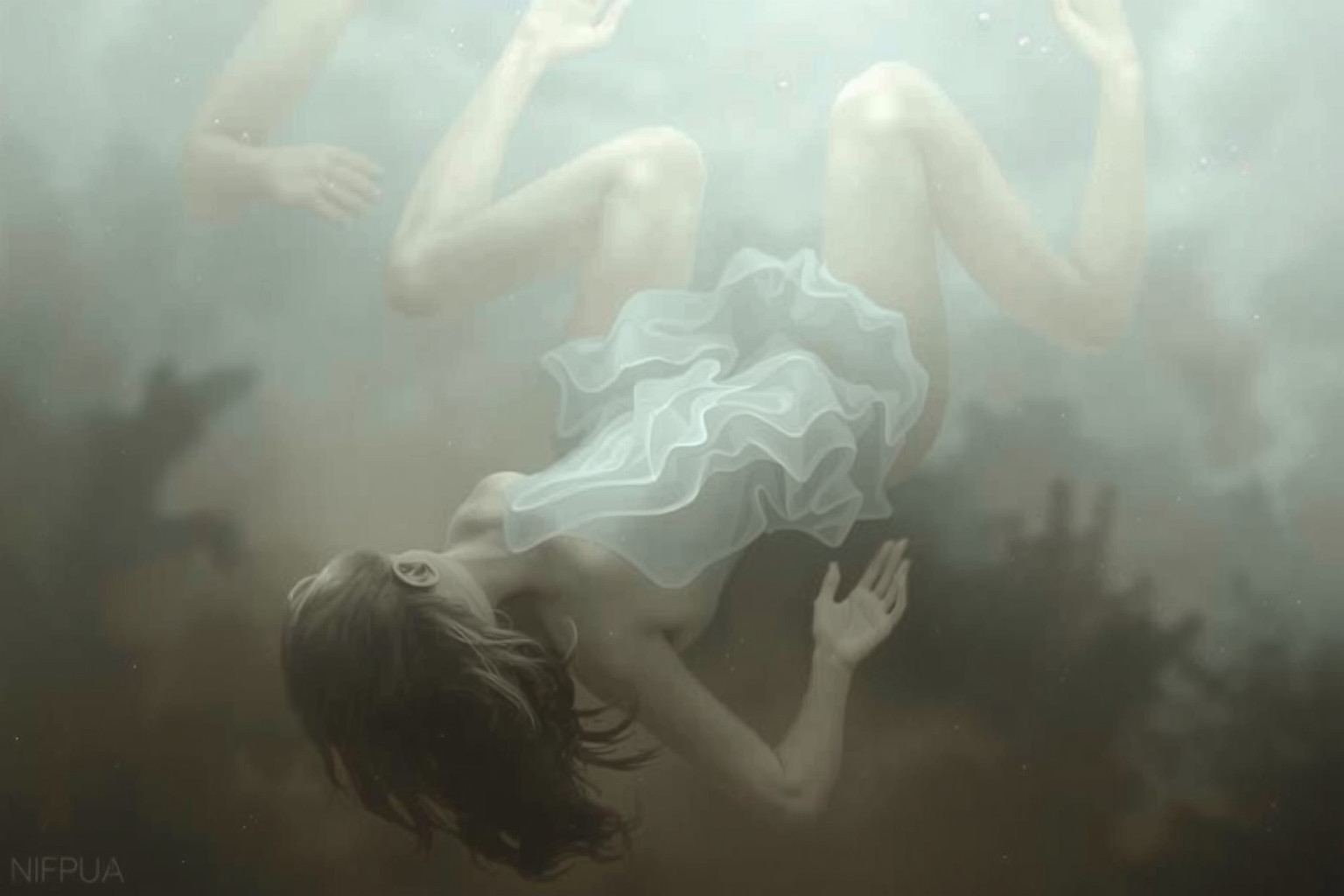 Affondare in acqua torbida simboleggia emozioni profonde e confusione interiore.