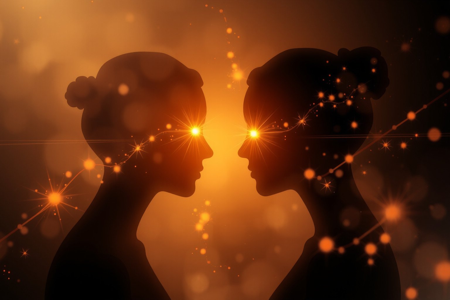 Il bagliore negli occhi simboleggia attrazione e profonda empatia.