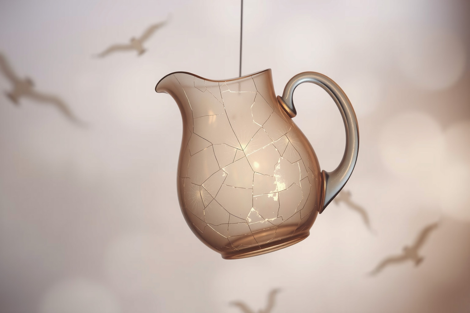 La brocca rotta simboleggia fragilità e occasioni irrimediabilmente perse.