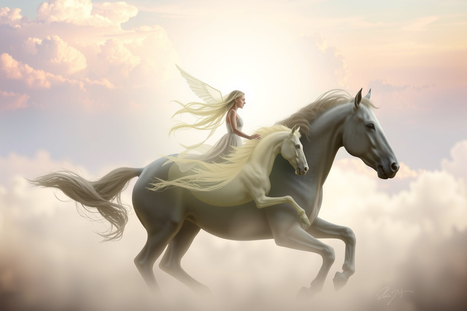 Cavalcare una coppia di cavalli simboleggia equilibrio e forza interiore.