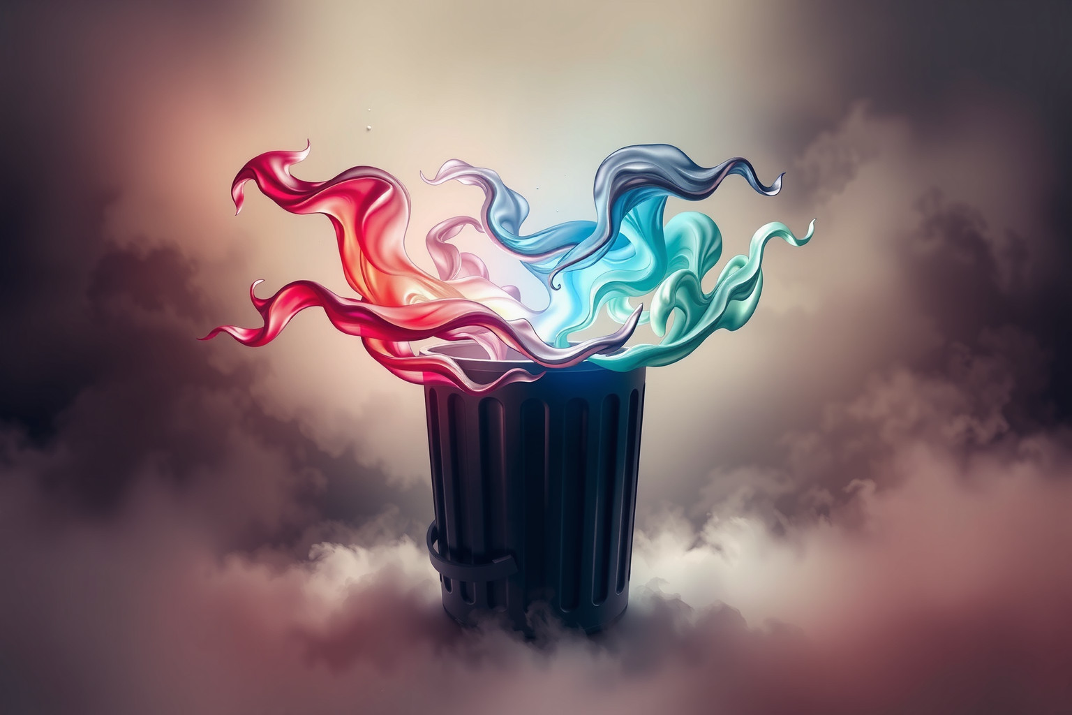Il cestino esplode simboleggia emozioni represse che emergono improvvisamente.