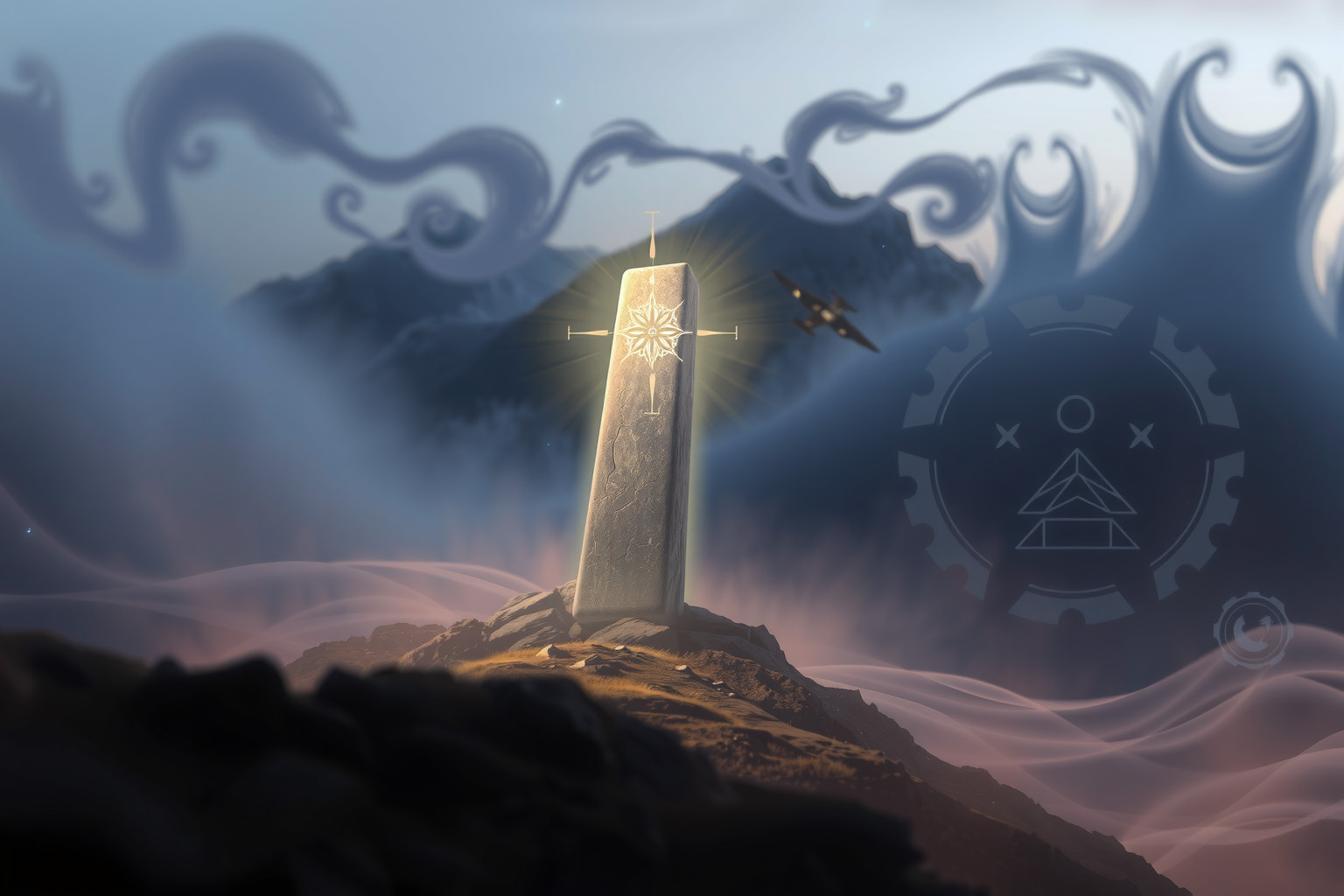 Il cippo chilometrico in montagna guida il viaggiatore nel percorso.